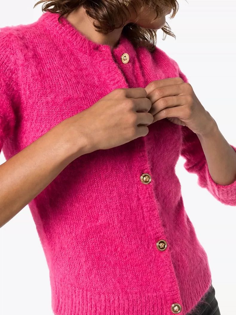Versace Classic peach pink mohair cardigan