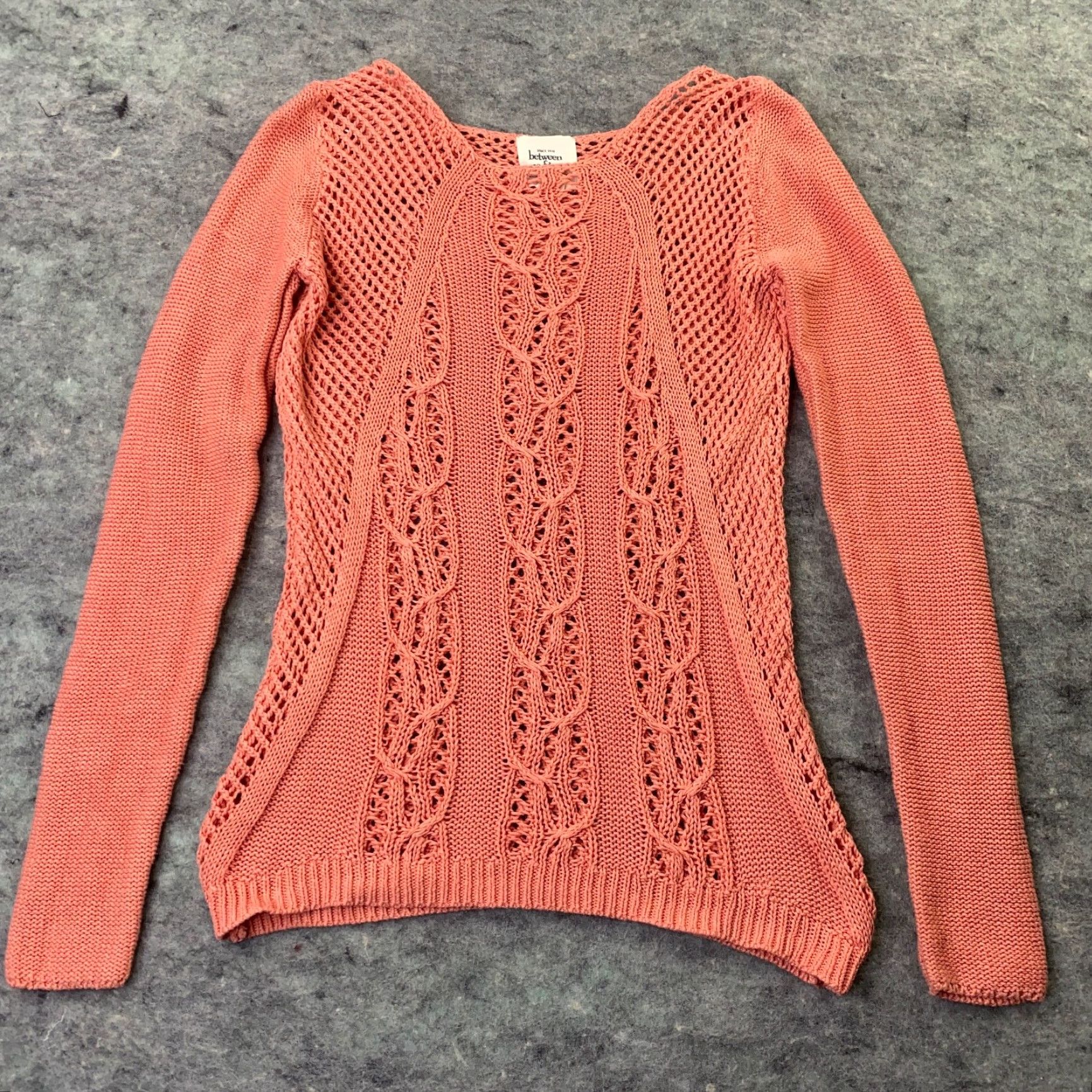 Anthropologie Anthropologie Womens Sweater Small Peach Between Me & You Open Knit Long Sleeve Pullover Size S / US 4 / IT 40 - 2 Thumbnail