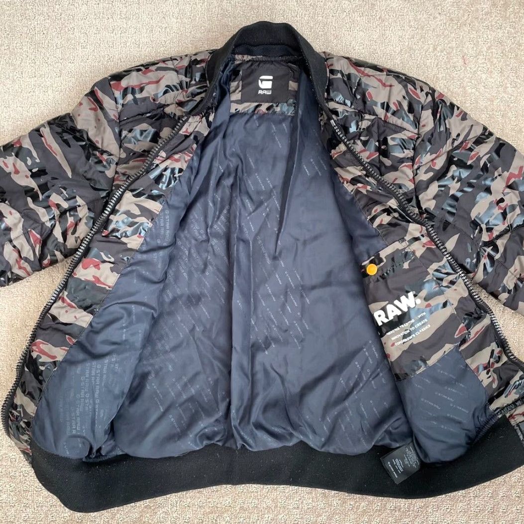 G-Star G Star Whistler Meefic Quilted Bomber Jacket Men XS Camo Full Zip Padded Size US XS / EU 42 / 0 - 5 Thumbnail