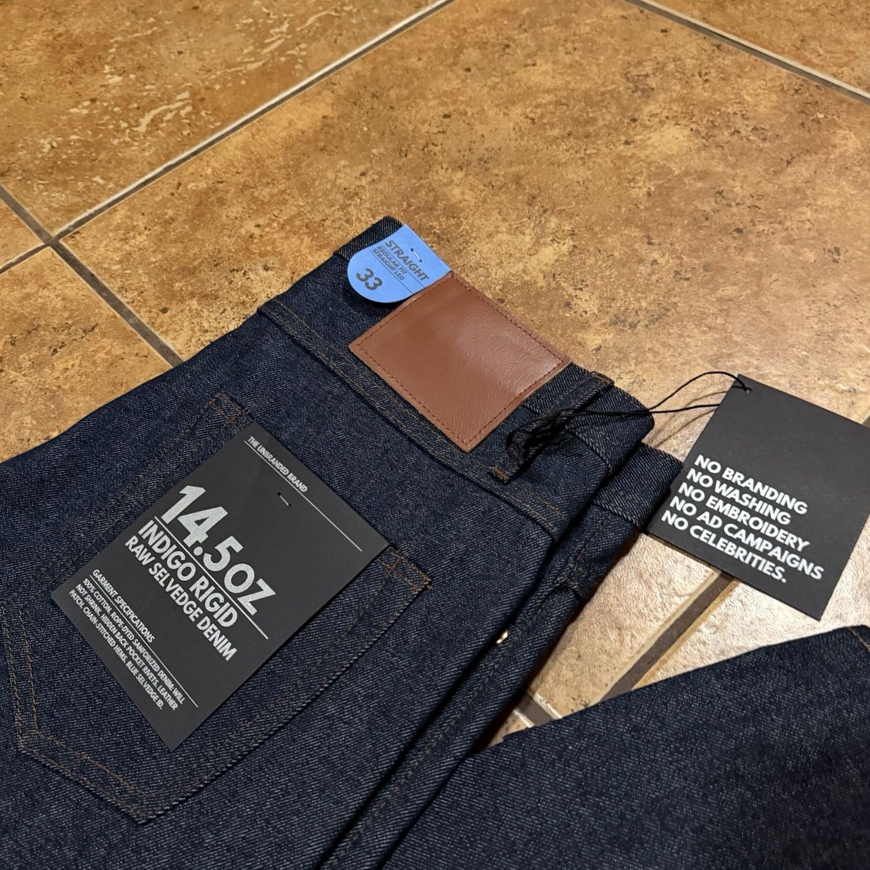 The Unbranded Brand NWT The Unbranded Brand UB401 Tight Fit Mens Jeans 14.5 oz Indigo Selvedge 33x34 Indigo Blue Slim Jeans Mens 33 Inseam 34 Size US 33 - 6 Thumbnail