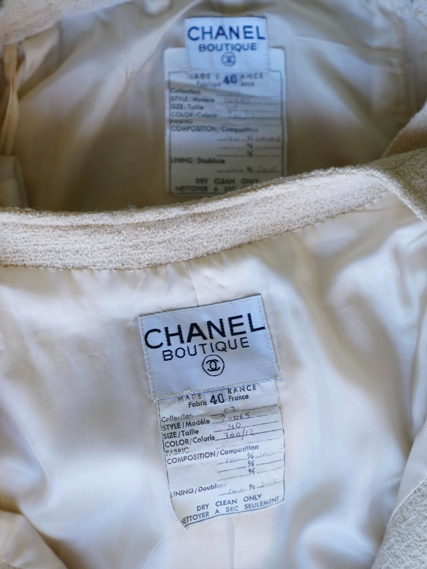 Chanel Chanel 1986 Runway Clover Gold Button Wool Tweed Suit Skirt Set Fr40 Size M / US 6-8 / IT 42-44 - 7 Thumbnail