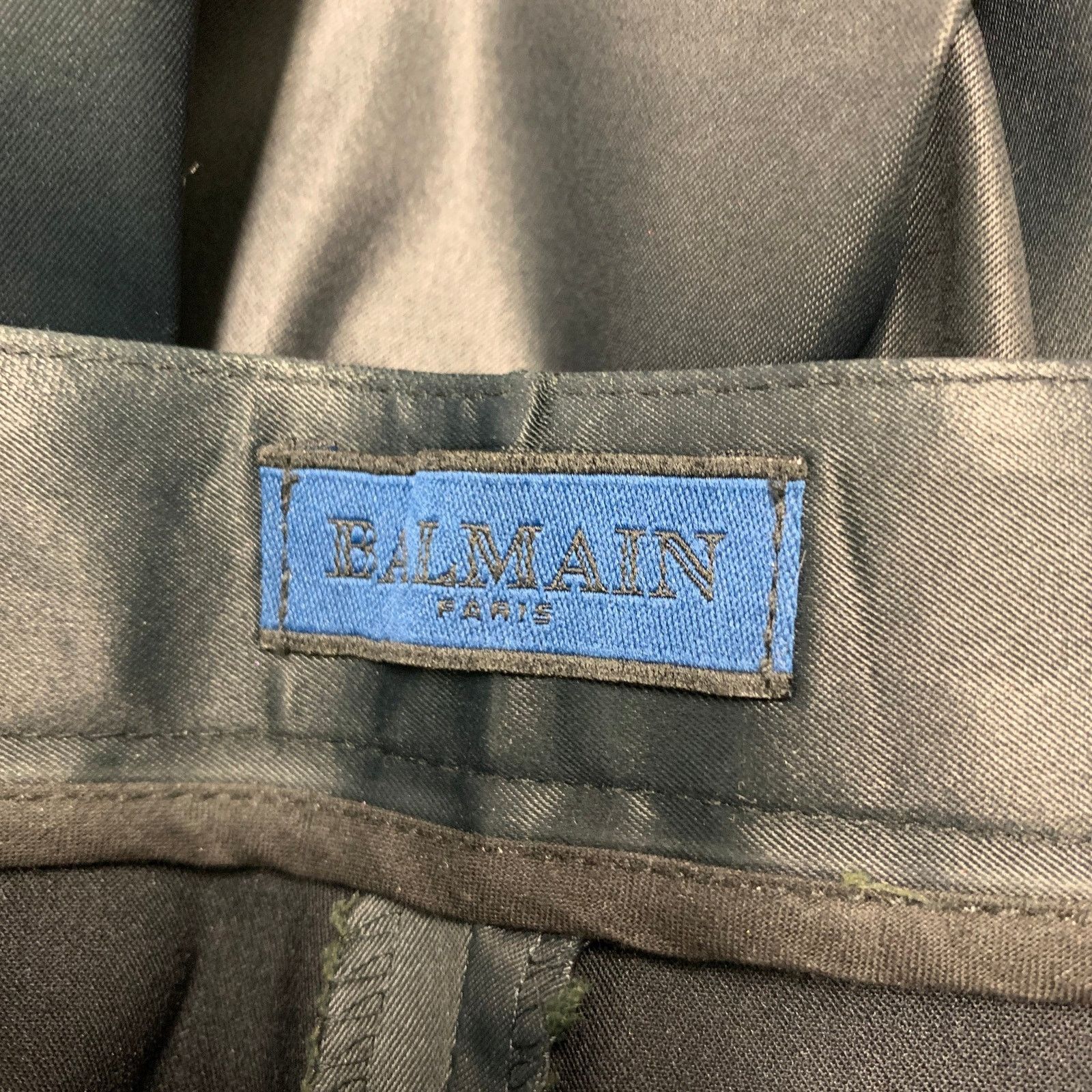 Balmain BALMAIN Size 4 Navy Acetate Blend Solid Casual Pants Size 27" / US 4 / IT 40 - 3 Thumbnail
