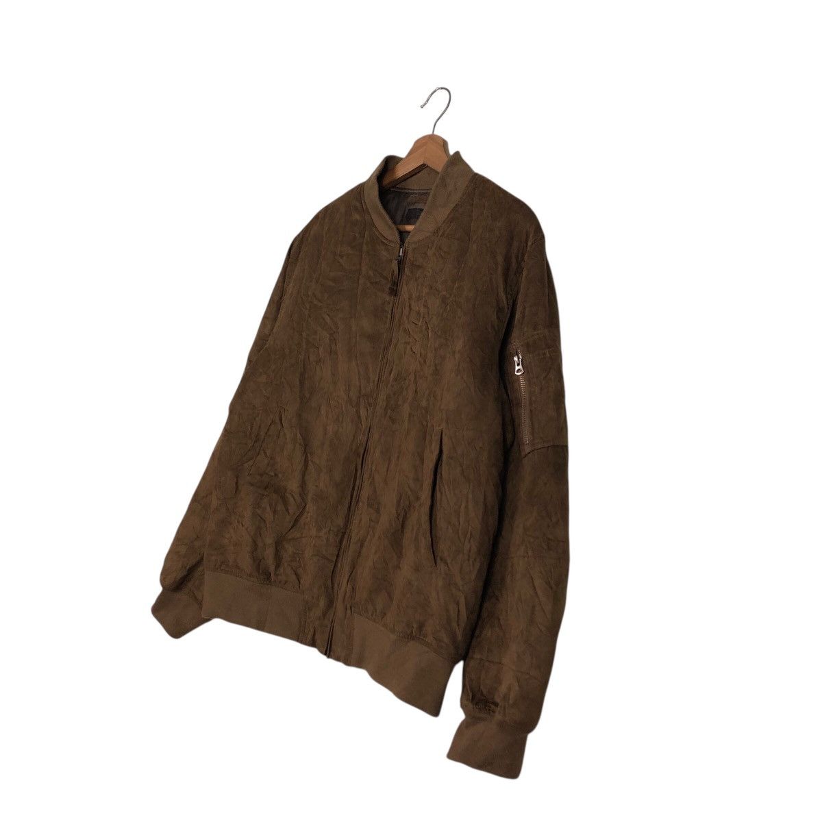 Japanese Brand 📌Rich Brown Vintage Bomber Biker Jacket Uniqlo Issey Miyake Size US XL / EU 56 / 4 - 3 Thumbnail
