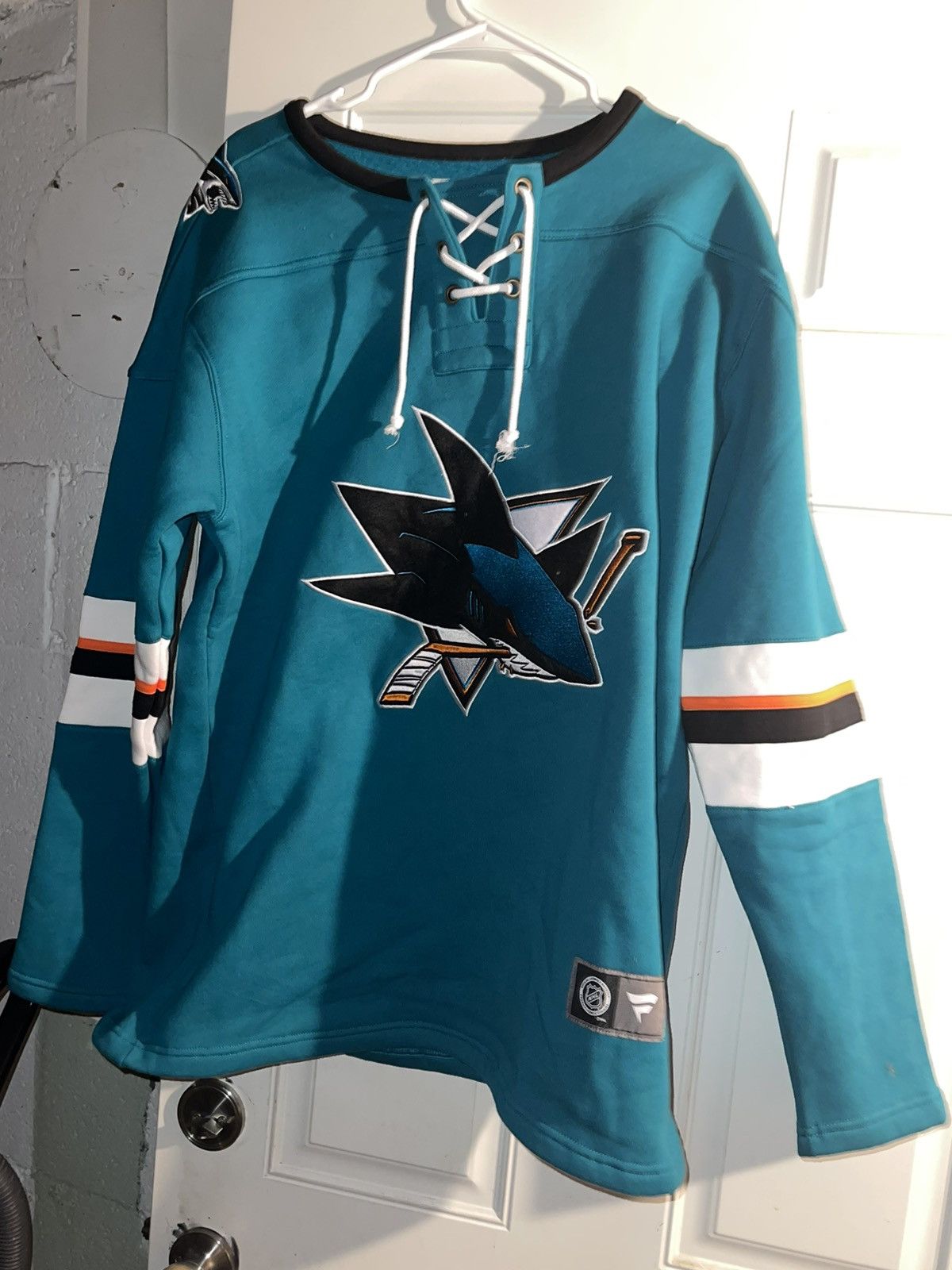 image of Hockey x Hockey Jersey Fanatics Nhl San Jose Sharks Jersey Mens Size Large New in Blue