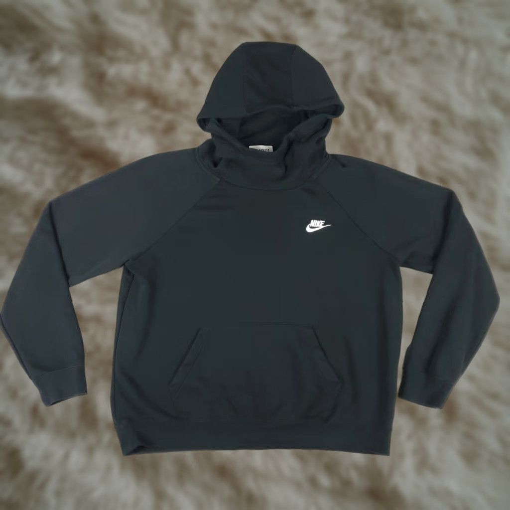 Nike Nike Hoodie Womens Size L Black Pullover Sweatshirt Mock Neck Logo Knit All Seasons Activewear Ladies Fashion Size L / US 10 / IT 46 - 1 Thumbnail