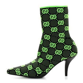 image of Gucci Technical Jersey Knit GG Monogram Square G Ankle Boots in Black, Women's (Size 9)