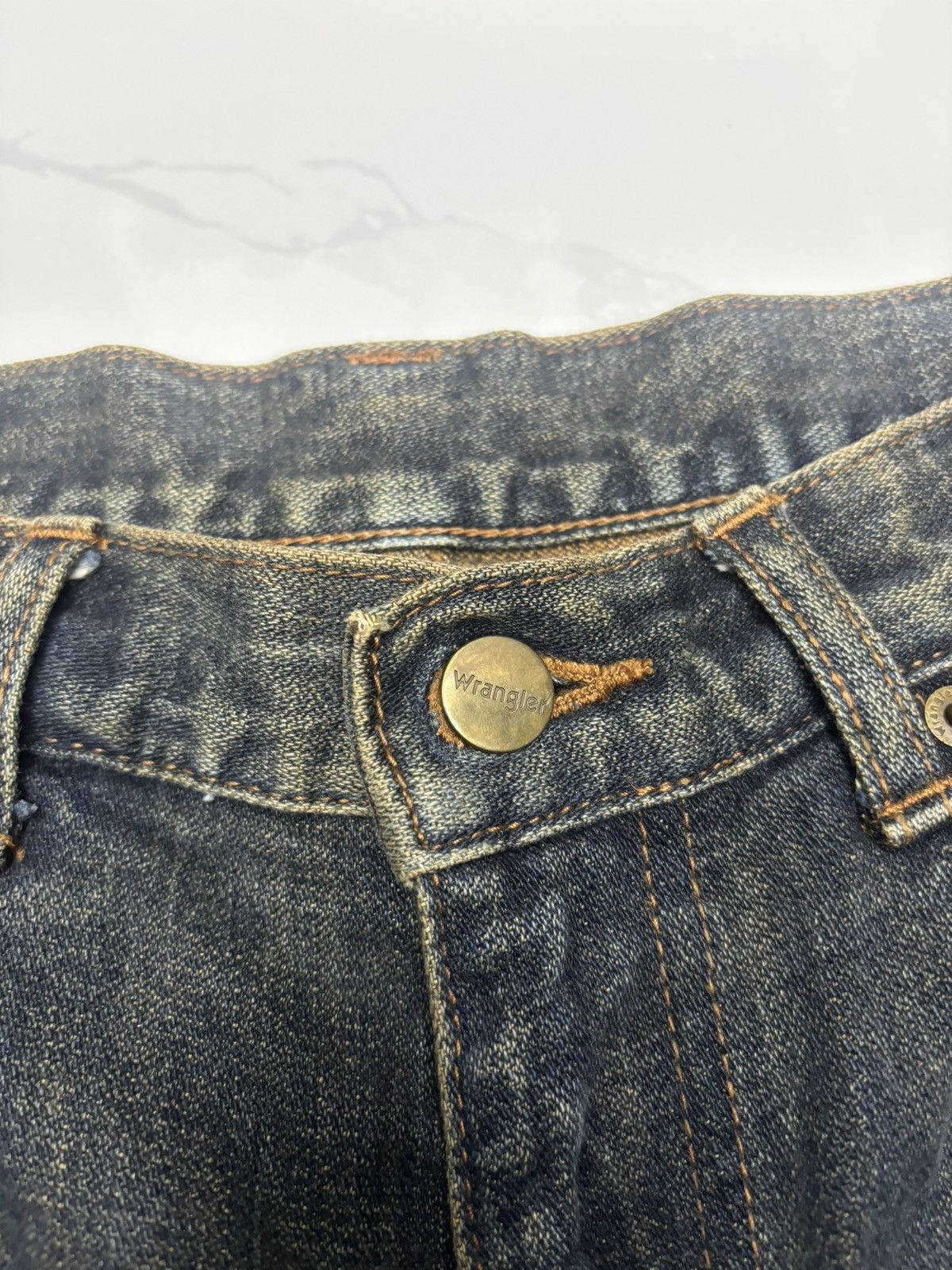 If Six Was Nine Flare Jeans Vintage Wrangler Waxed Flare Denim Size US 28 / EU 44 - 9 Thumbnail