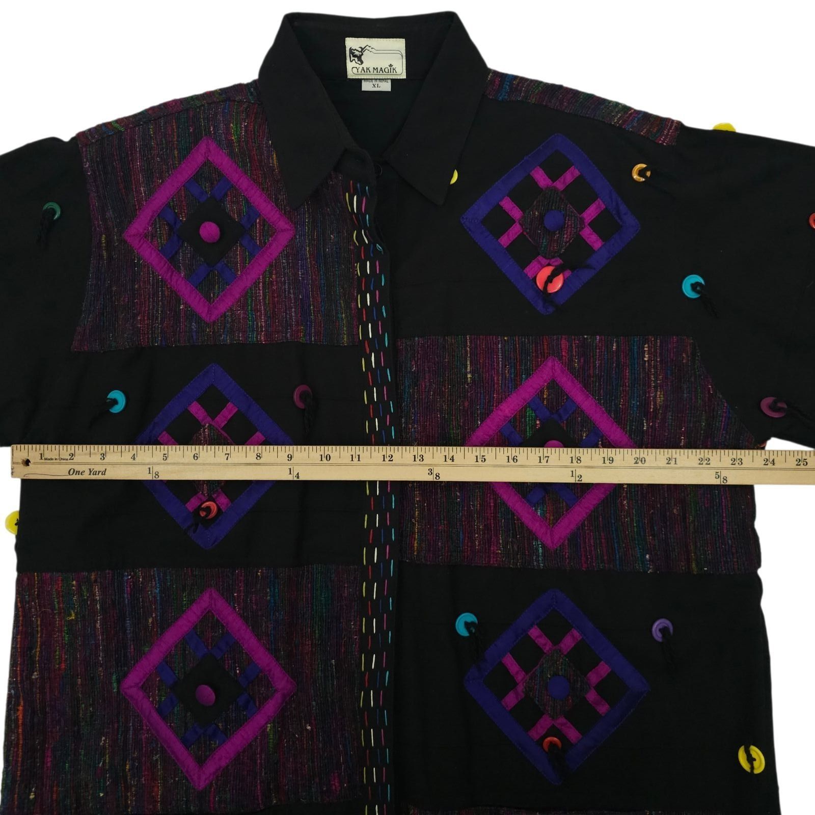 Other Yak Magik Jacket XL Geometric Oversized Blazer Vintage 90s Size XL / US 12-14 / IT 48-50 - 3 Thumbnail
