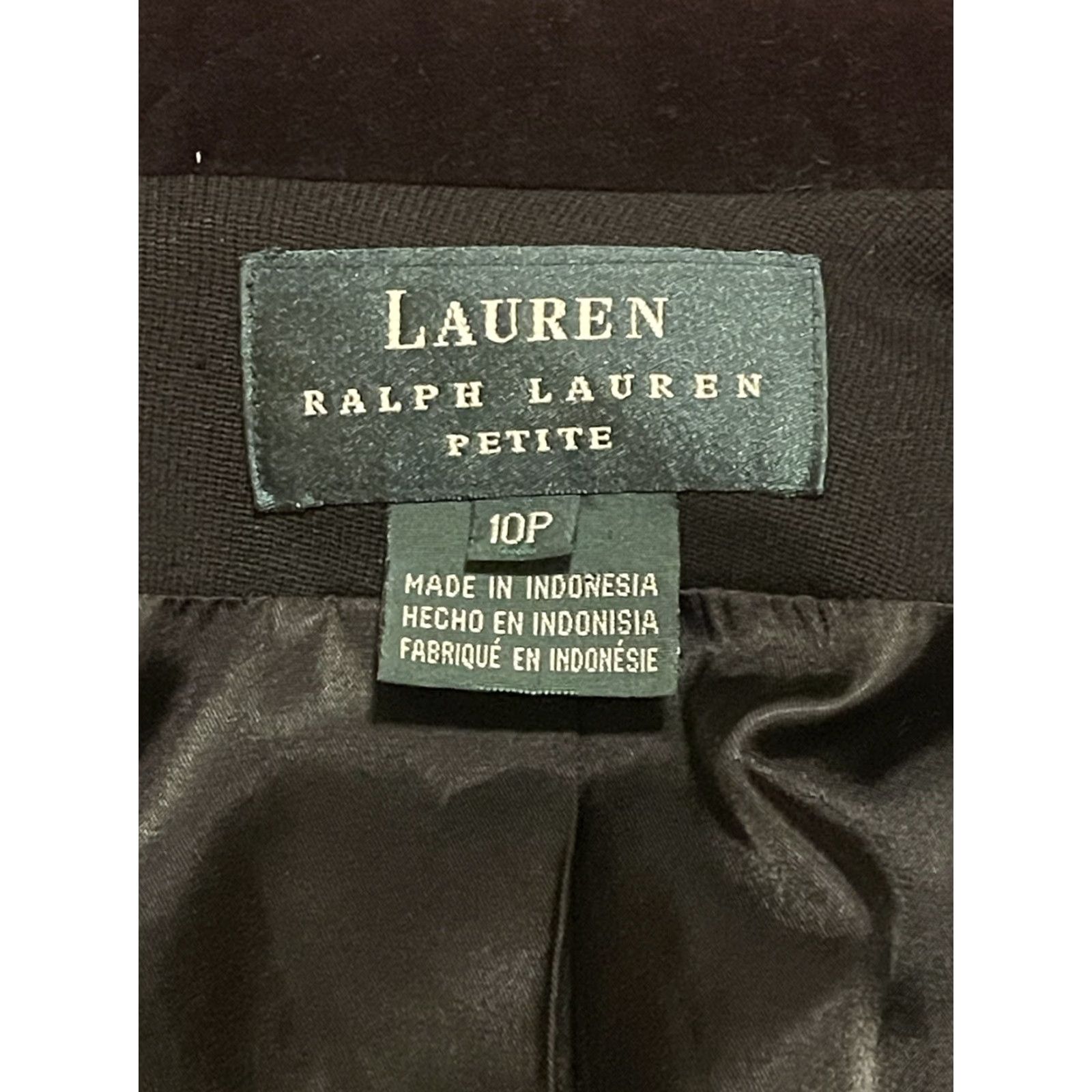 Ralph Lauren Lauren Ralph Lauren Blazer Wool Blend 4-Button Front Mid-Length Herringbone Black Petite 10P Women Size L / US 10 / IT 46 - 3 Thumbnail
