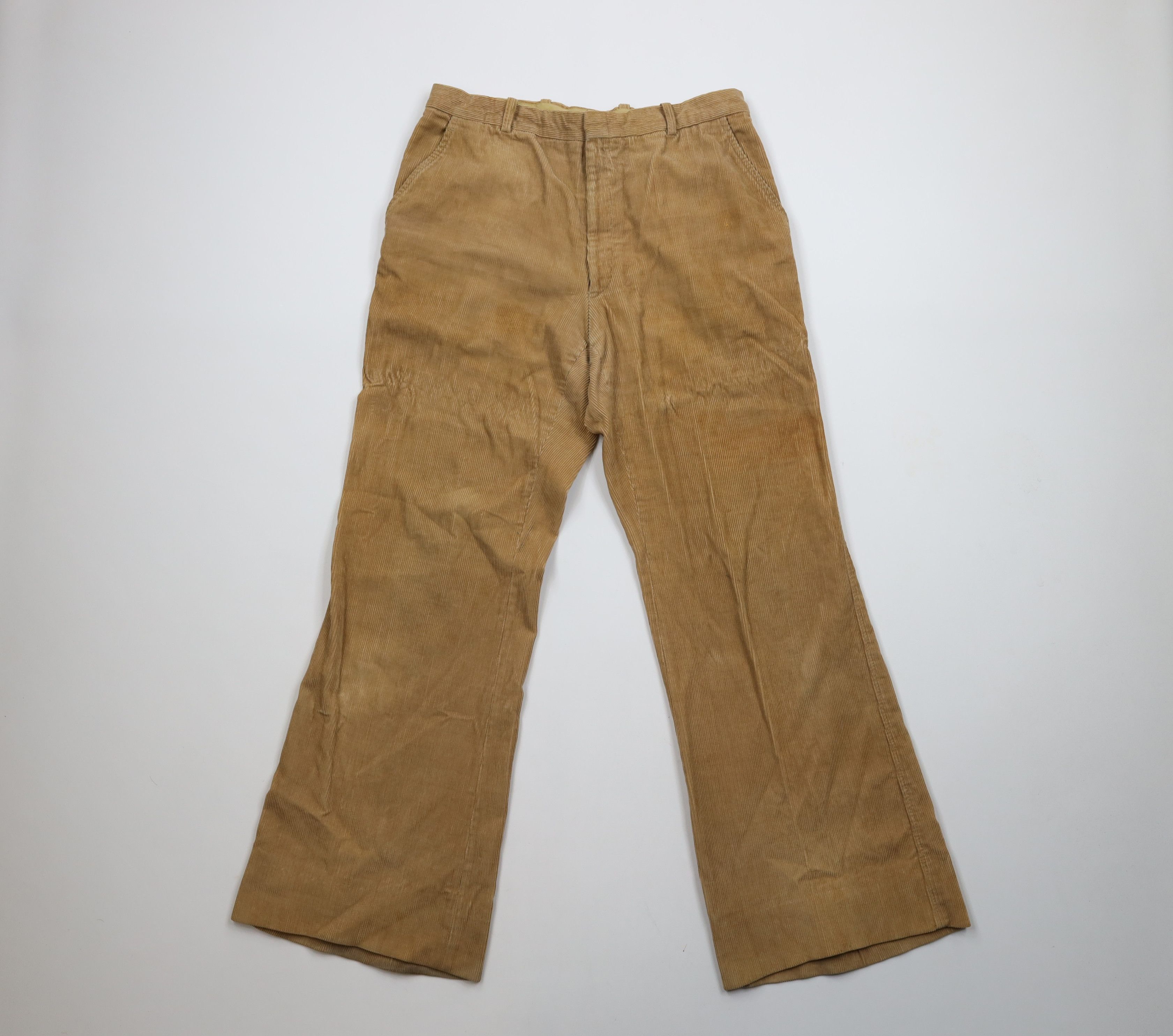 Vintage Vintage 60s 70s Streetwear Corduroy Bell Bottoms Pants USA Size US 32 / EU 48 - 1 Thumbnail