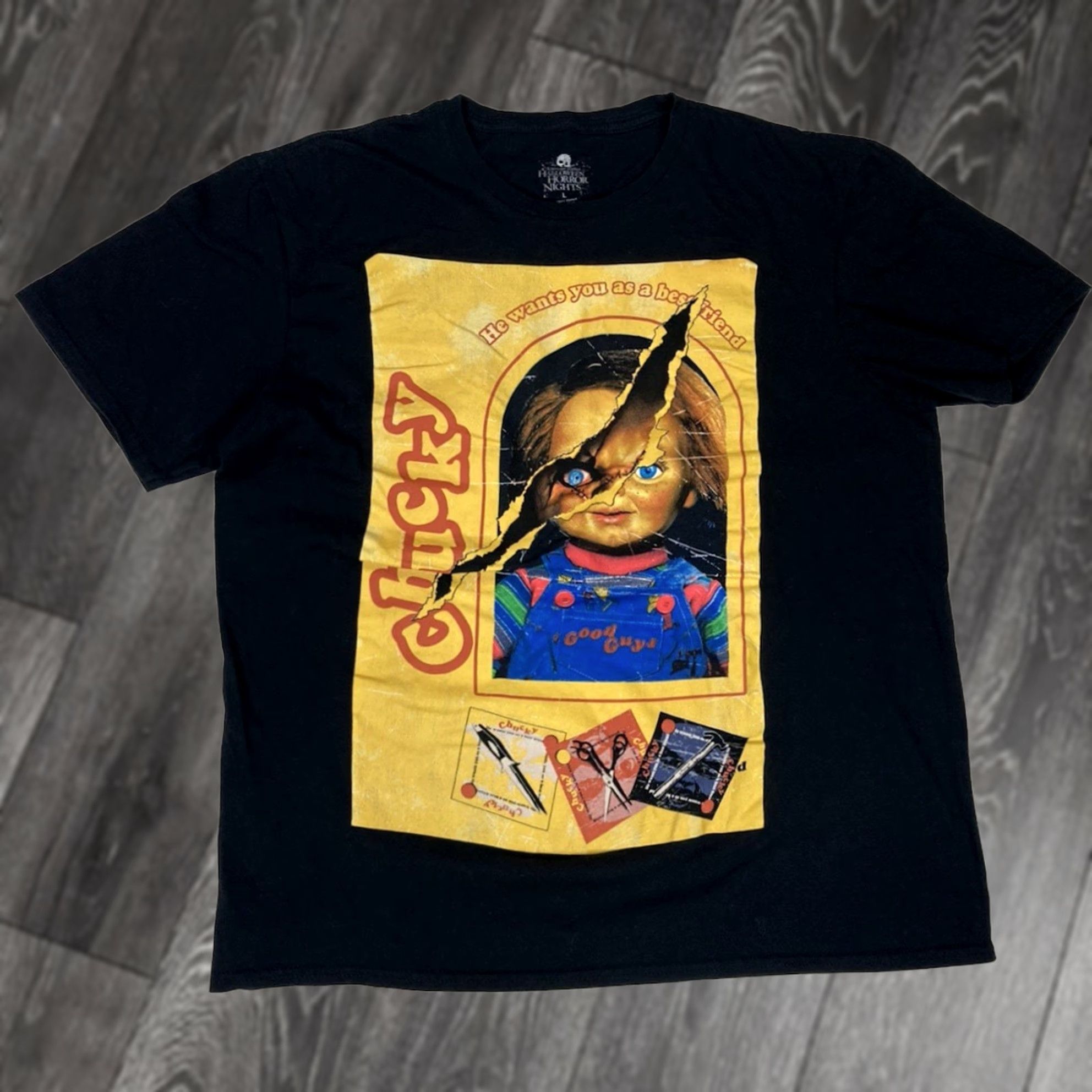 Vintage VINTAGE Universal Studios Halloween Horror Nights Chucky Graphic T-shirt Women Large Size L / US 10 / IT 46 - 1 Thumbnail