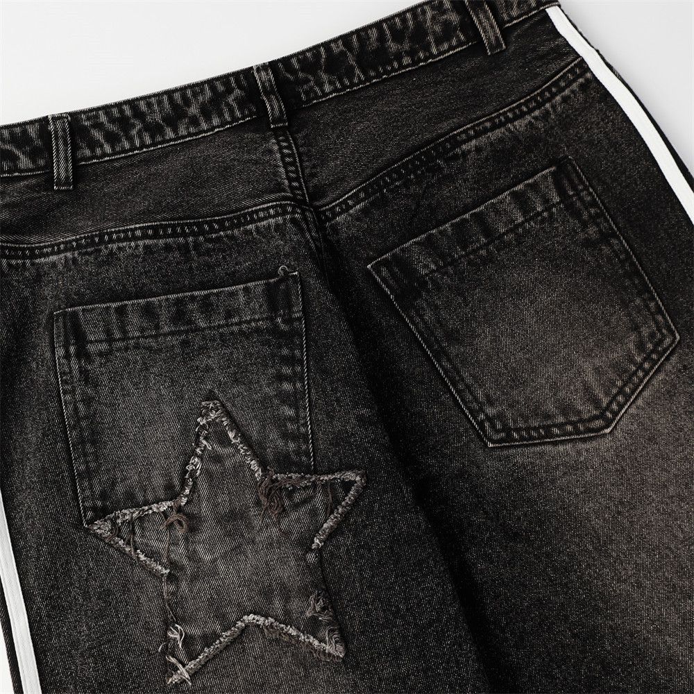 Japanese Brand × Jean American style side stripe washed distressed straight jeans Size US 32 / EU 48 - 5 Thumbnail