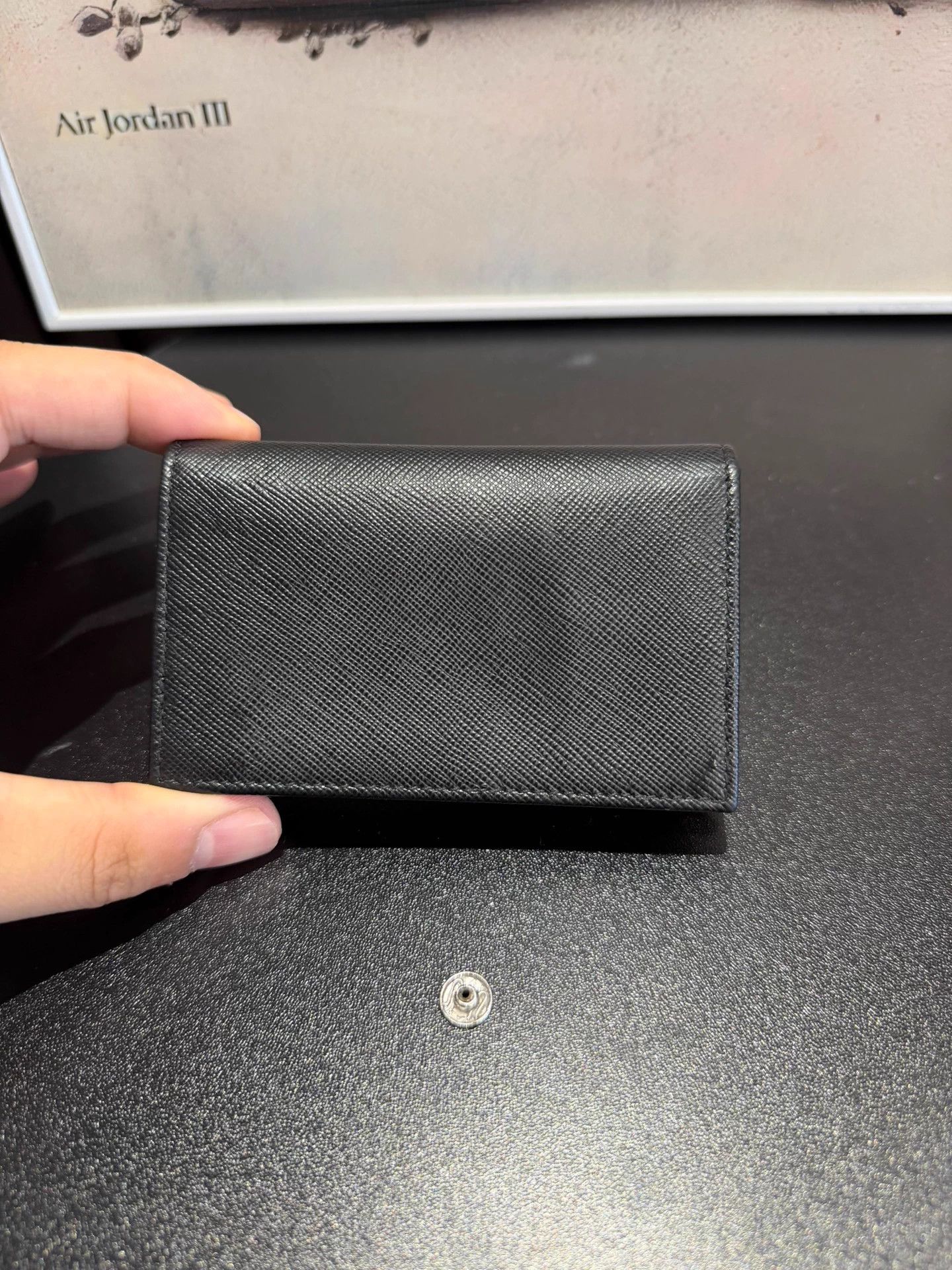 Prada Prada Black Cross-Grain Leather Cardholder Shiny Hardware Size ONE SIZE - 2 Thumbnail