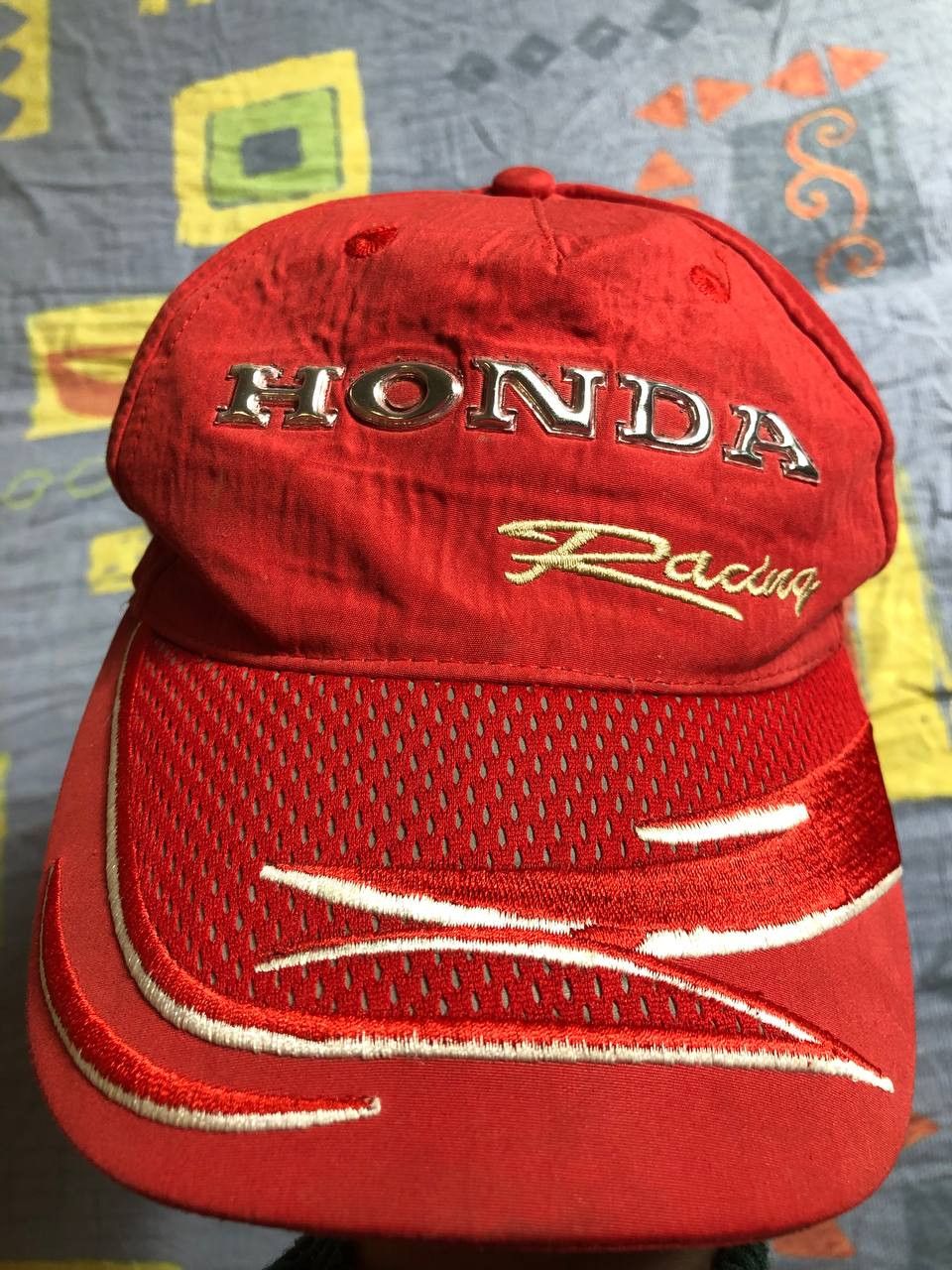 Honda × Vintage Vintage Racing Honda Leather Cap Hat Big Logo Nascar Y2K Size ONE SIZE - 8 Thumbnail
