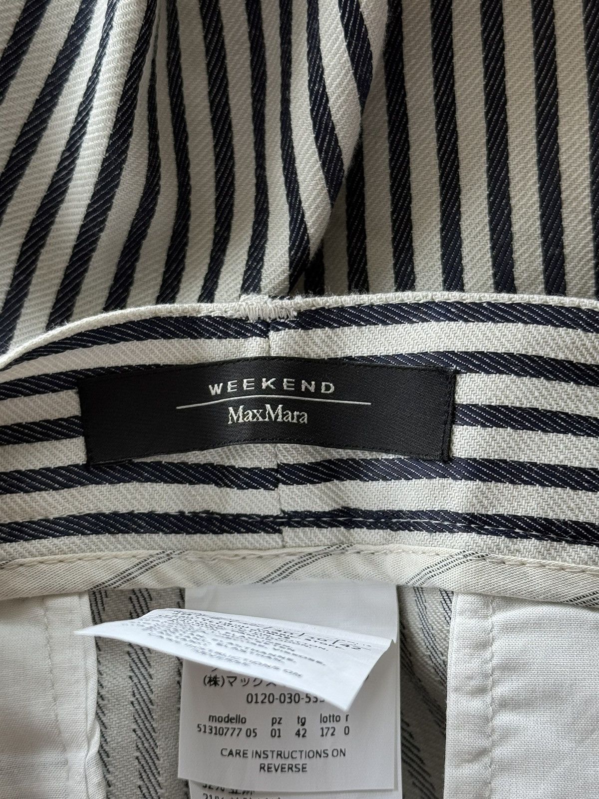 Weekend Max Mara Max Mara Weekend linen blend striped wide leg culottes pants Size 30" / US 8 / IT 44 - 10 Thumbnail