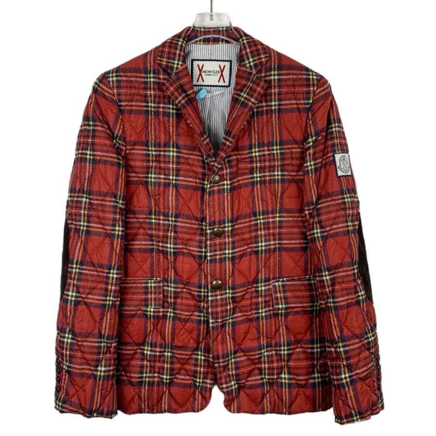 Moncler Moncler Logo Patch Red Checkered Down Blazer Size S / US 4 / IT 40 - 1 Thumbnail