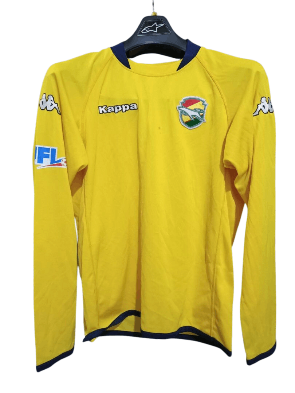 image of Jef United Chiba Kappa J League Long Sleeve Jersey Retro in Yellow, Men's (Size Medium)