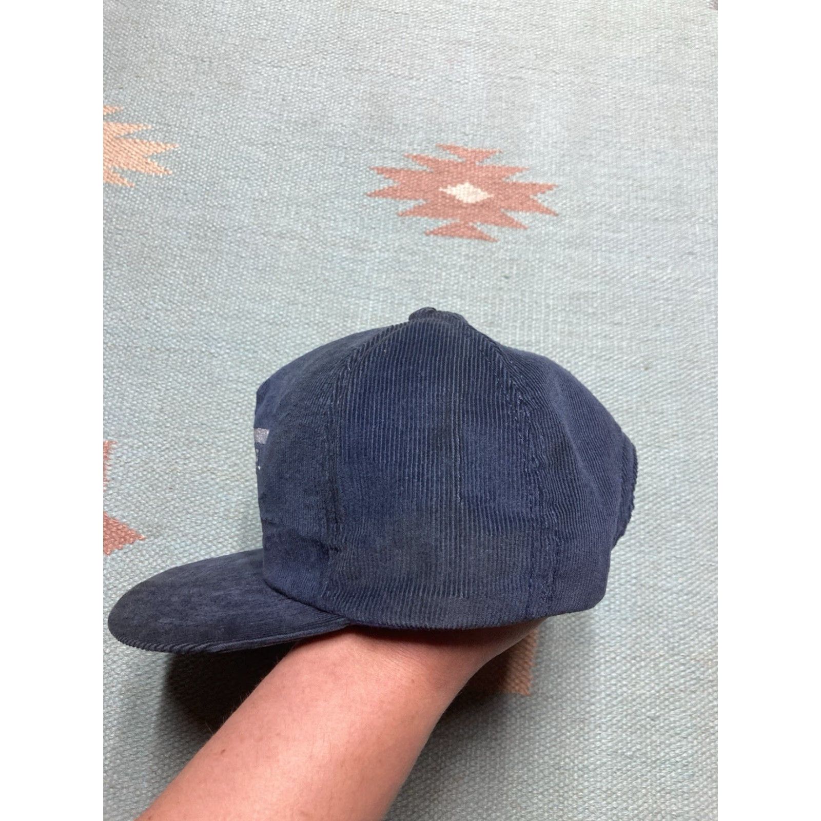 Vintage VINTAGE SnapBack Hat Corduroy Cap Beuschel Sales Sparta Michigan Made in USA Adjustable Blue USA Mens Snapback Size ONE SIZE - 6 Thumbnail