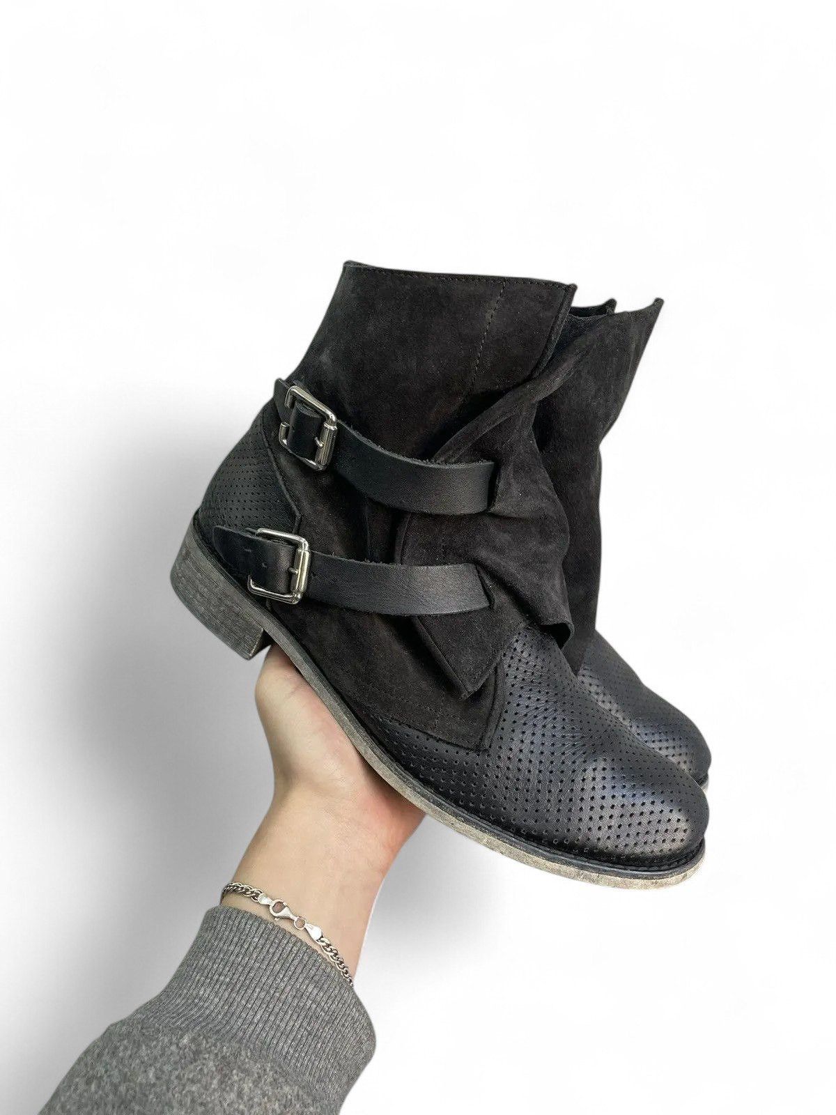 A.S.98 A.S. 98 black suede engineered leather boots avantgarde Size US 8 / IT 38 - 2 Thumbnail