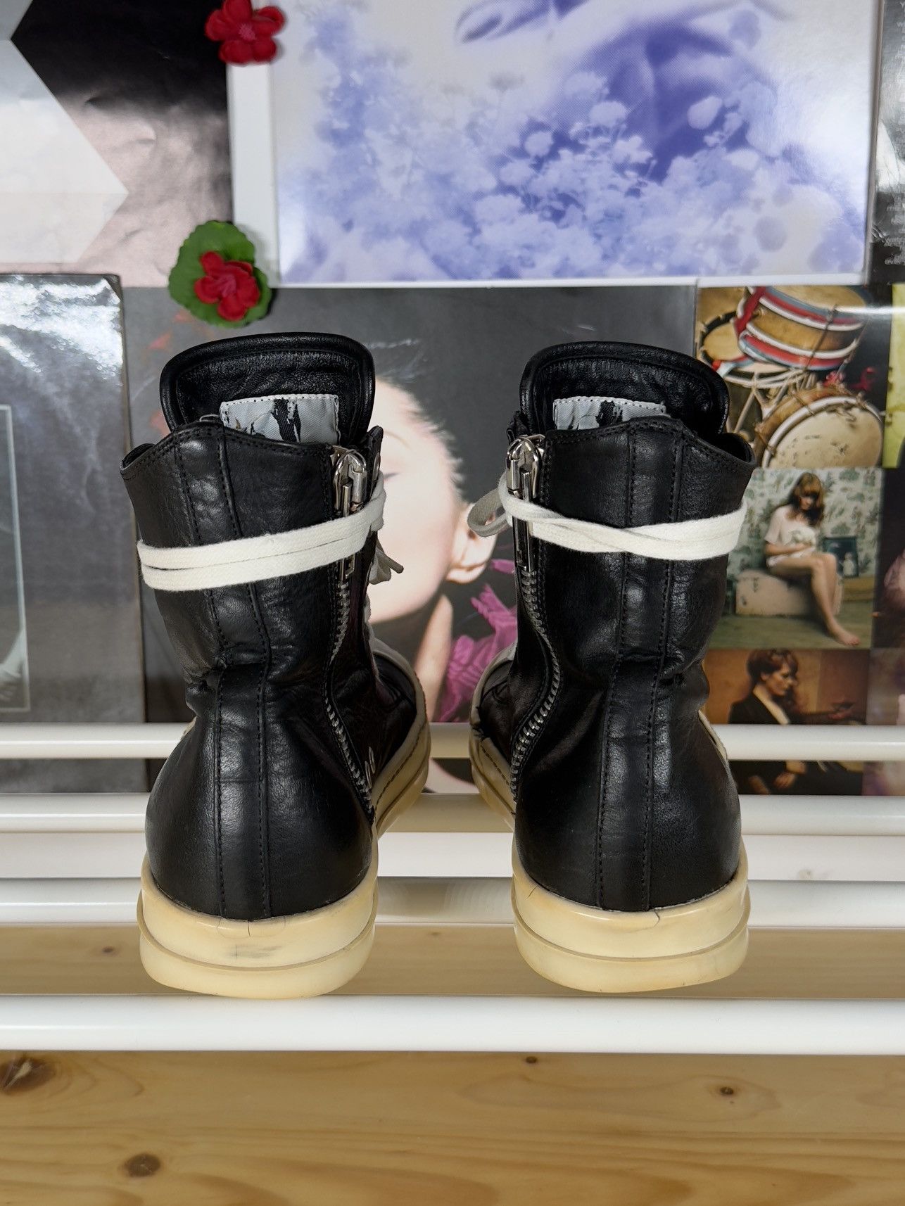 Rick Owens 2013 Mainline High Top Leather Ramones Size US 6 / IT 36 - 3 Thumbnail