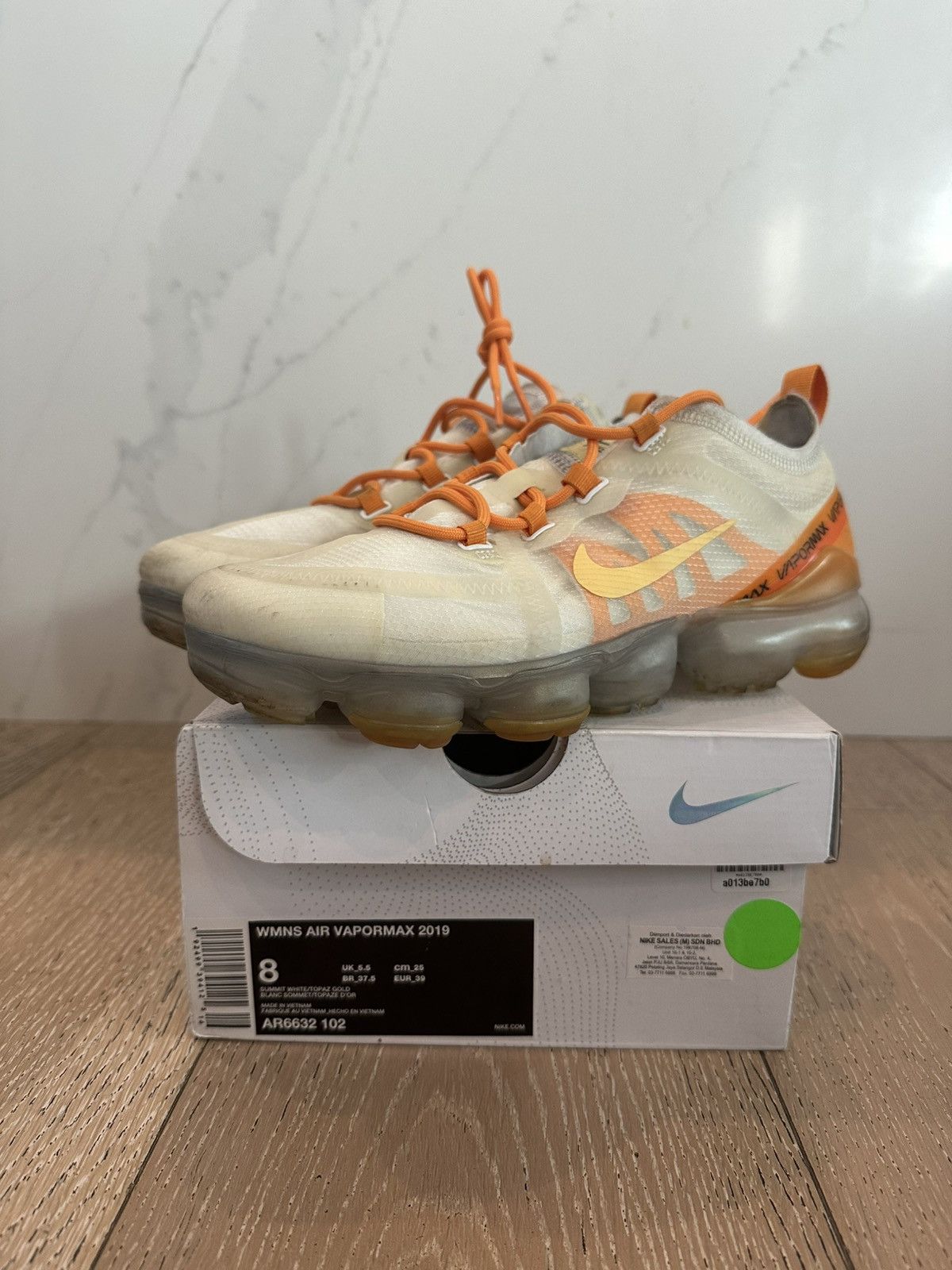 Nike Nike Air VaporMax 2019 White Orange Peel Size US 8 / IT 38 - 1 Thumbnail