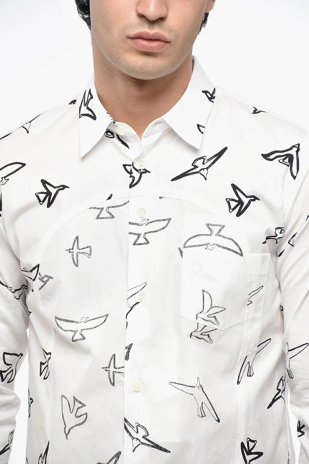 Comme des Garcons og1mm0426 Printed Shirt in White Size US S / EU 44-46 / 1 - 3 Thumbnail