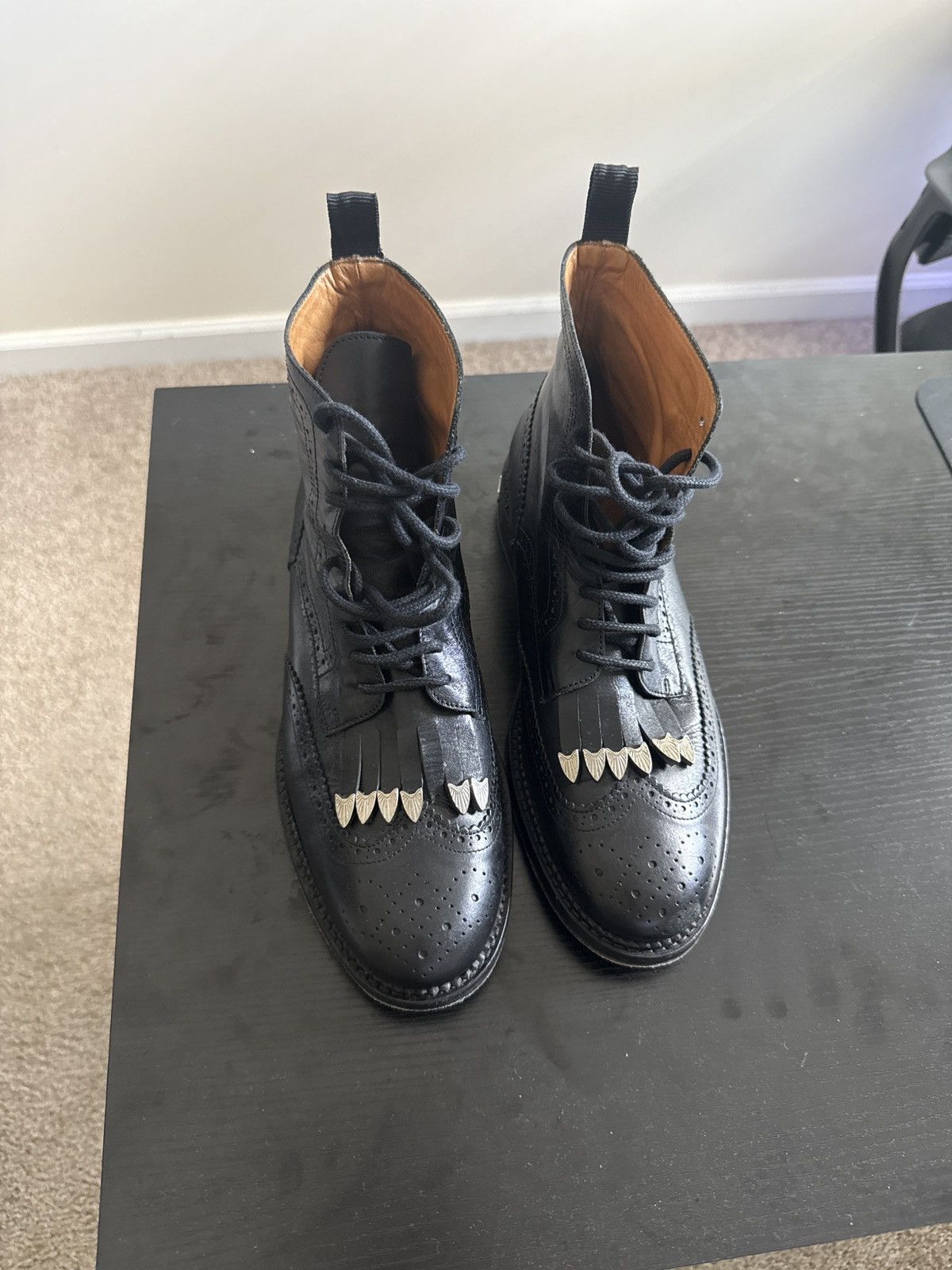 TOGA VIRILIS Exclusive Black Fringed Boots Size US 9 / EU 42 - 5 Thumbnail