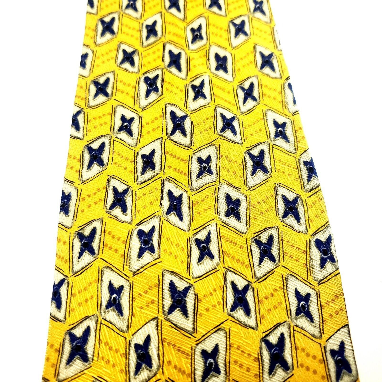 Robert Talbott Robert Talbott Studio Yellow Silk Tie Woven Wide Geometric Size ONE SIZE - 2 Thumbnail