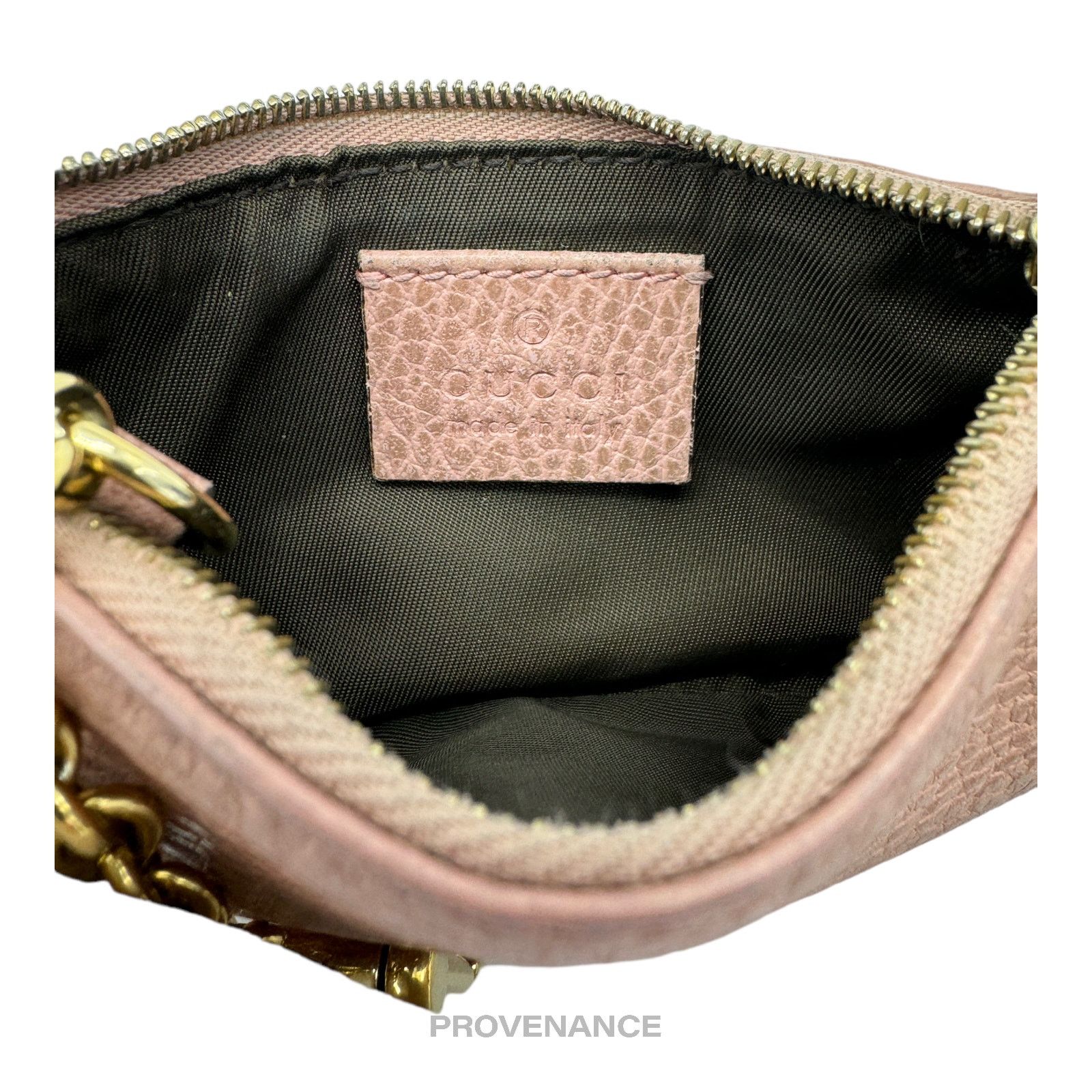 Gucci 🔴 Gucci MII Key Pouch Cles - Powder Pink Tumbled Leather Size ONE SIZE - 6 Thumbnail