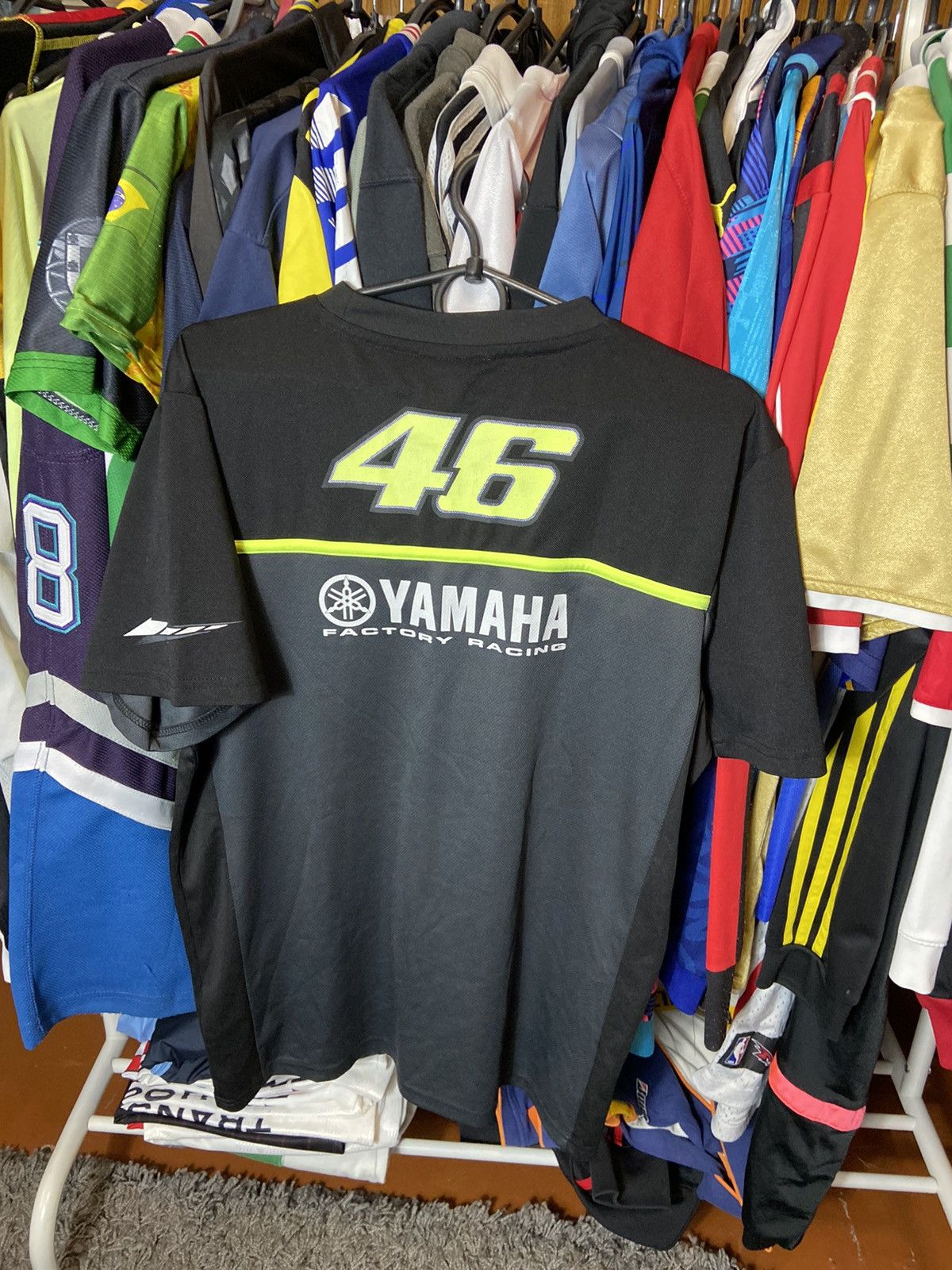Vintage × Yamaha VINTAGE 00s YAMAHA 46 RACING POLYESTER NASCAR ADULT T-SHIRT Size US M / EU 48-50 / 2 - 3 Thumbnail