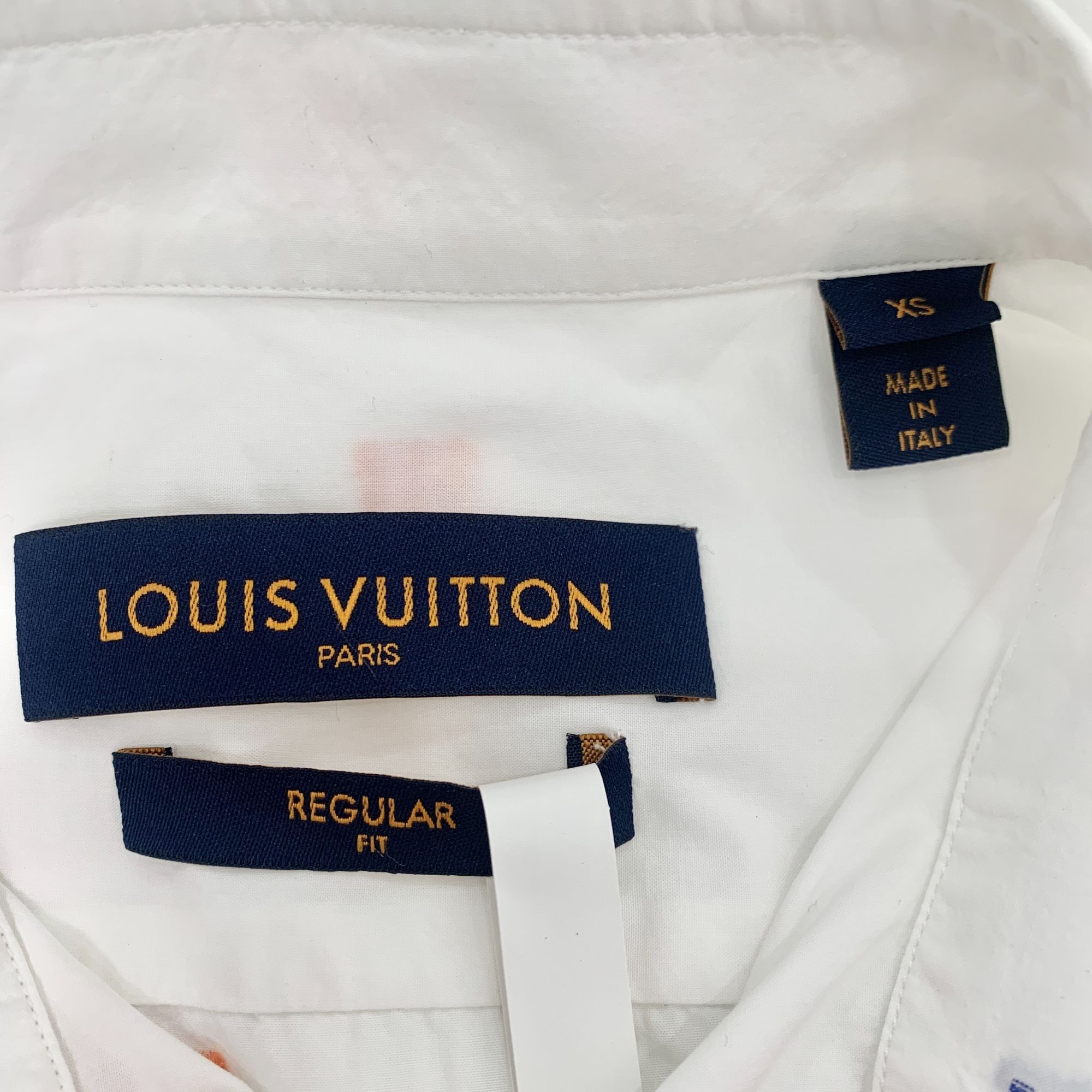 Louis Vuitton Louis Vuitton White Letter Embroidered Cotton Long-Sleeve Sh Size XS / US 0-2 / IT 36-38 - 2 Thumbnail