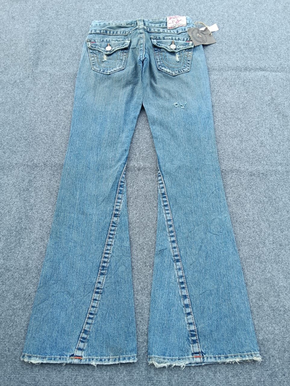 True Religion Distressed True Religion Women's Super Flare Jeans USA made. Size 28" / US 6 / IT 42 - 2 Thumbnail