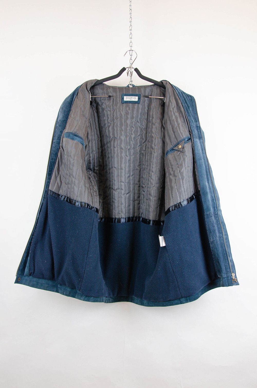 Balmain Balmain Paris Indigo Suede Leather Coat Size M Size US M / EU 48-50 / 2 - 7 Thumbnail
