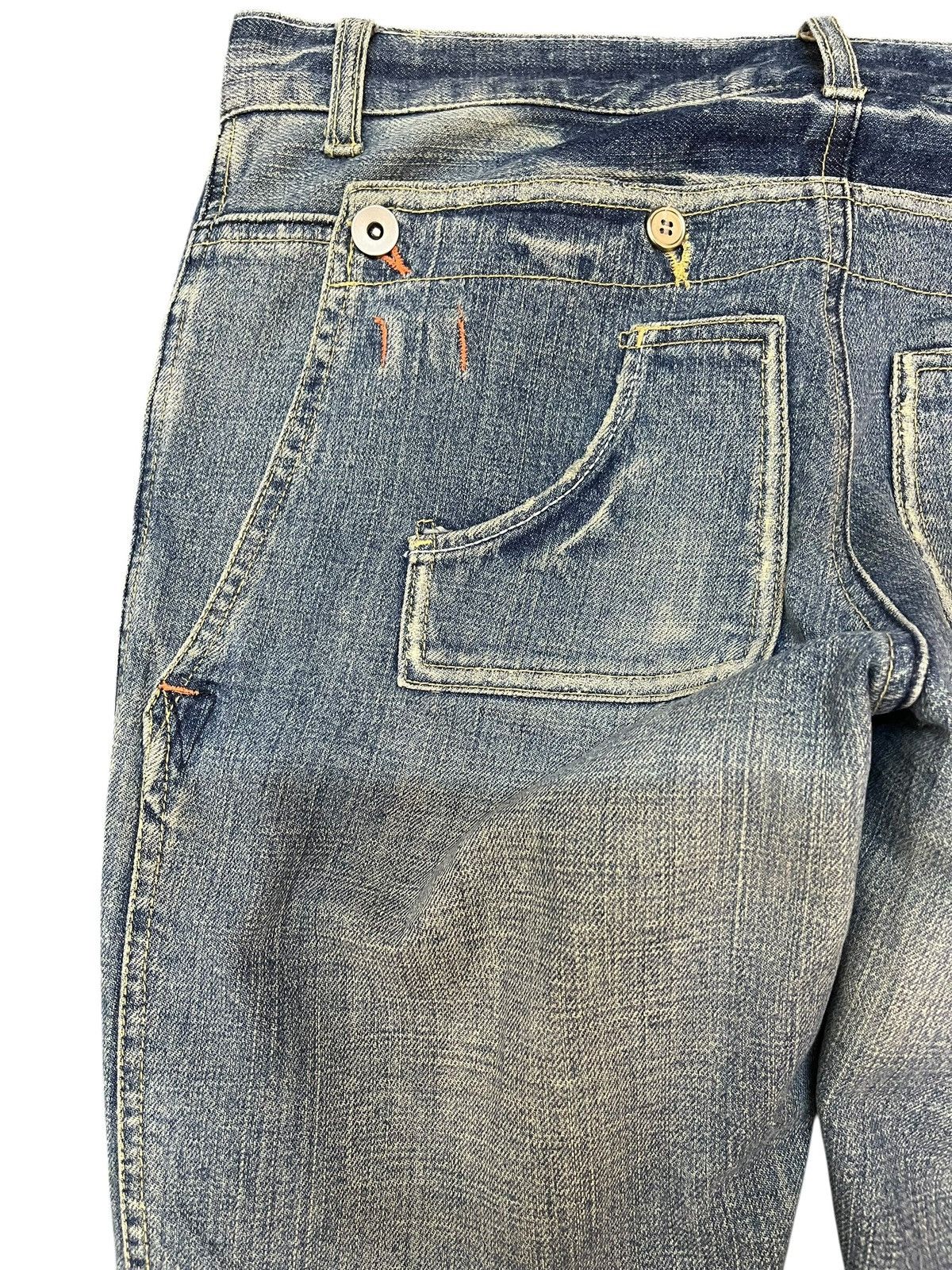 Japanese Brand Vintage Fabric Jam Unique Pocket Distressed Denim Size US 33 - 8 Thumbnail