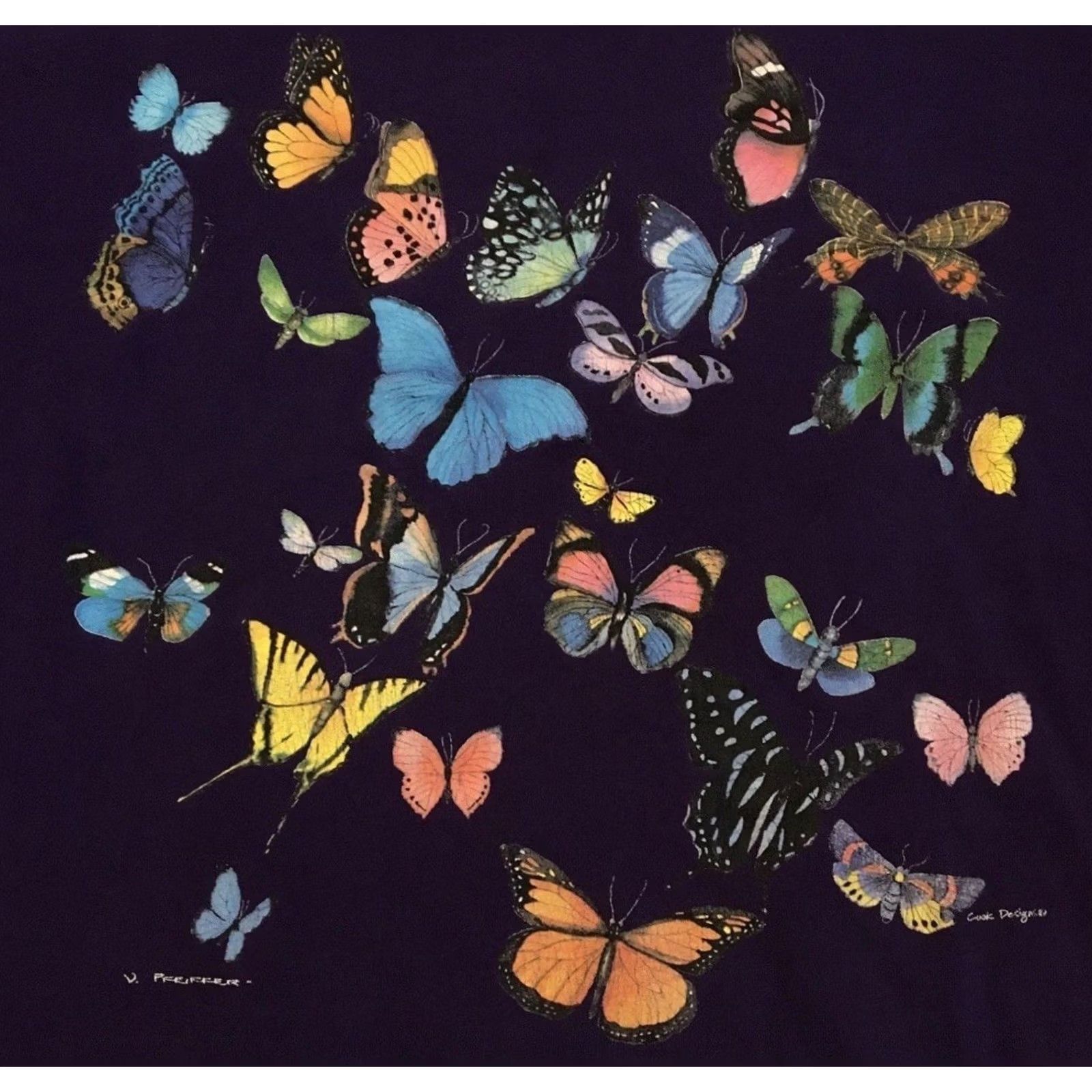 Vintage VINTAGE Butterfly Art Faded AOP Shirt 2XL Purple Mens Short Sleeve T-Shirt Grunge Vaporwave 90s Y2K Wildlife Fashion Size US XXL / EU 58 / 5 - 2 Thumbnail