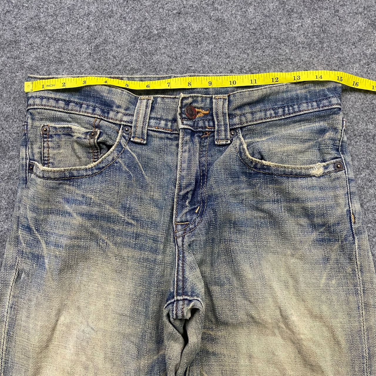 If Six Was Nine 💥Flare💥Vintage G hearts Distressed Denim Size US 31 - 6 Thumbnail