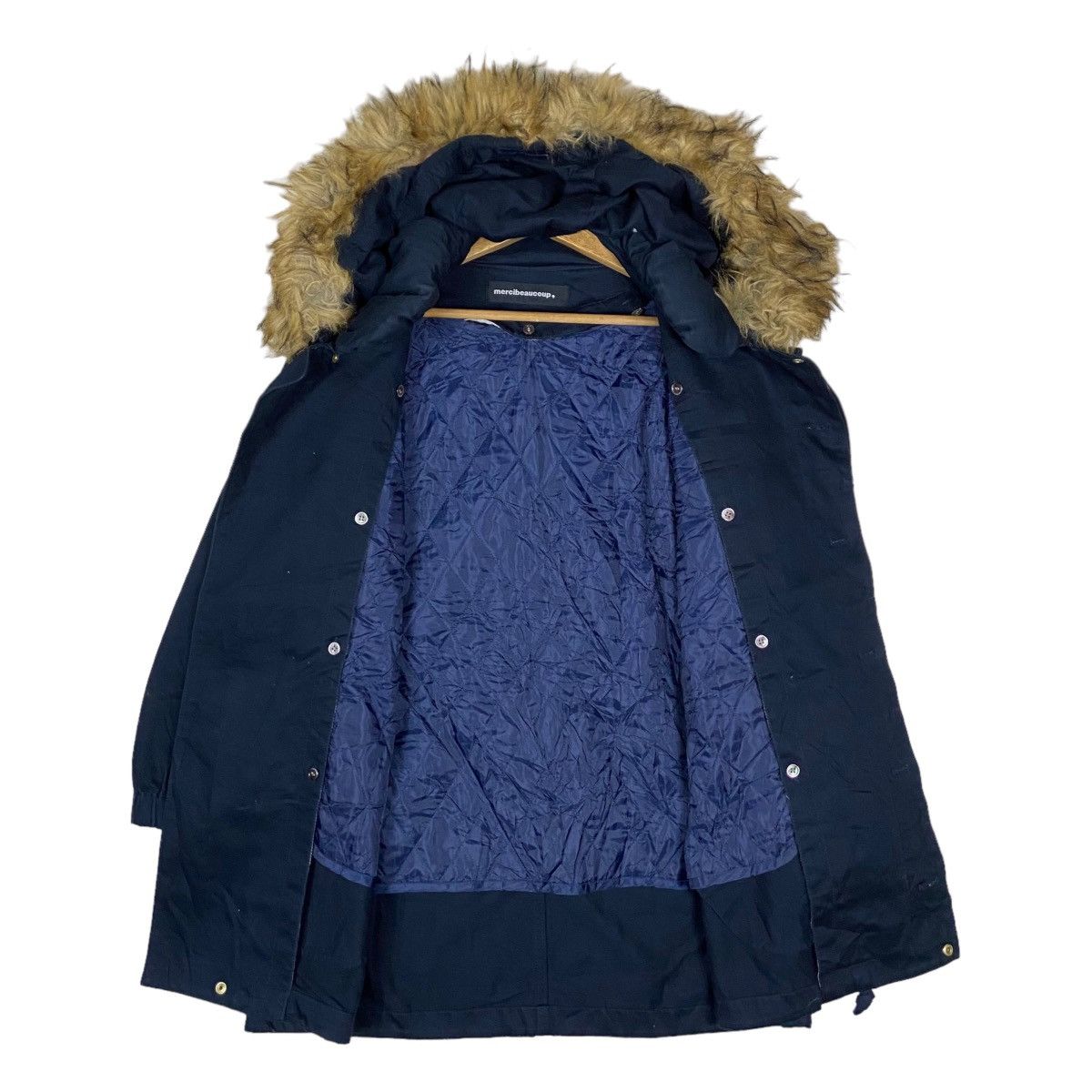 mercibeaucoup Vintage Mercibeaucoup Snap Button Openable Inner Fur Hoodie Size L / US 10 / IT 46 - 11 Thumbnail
