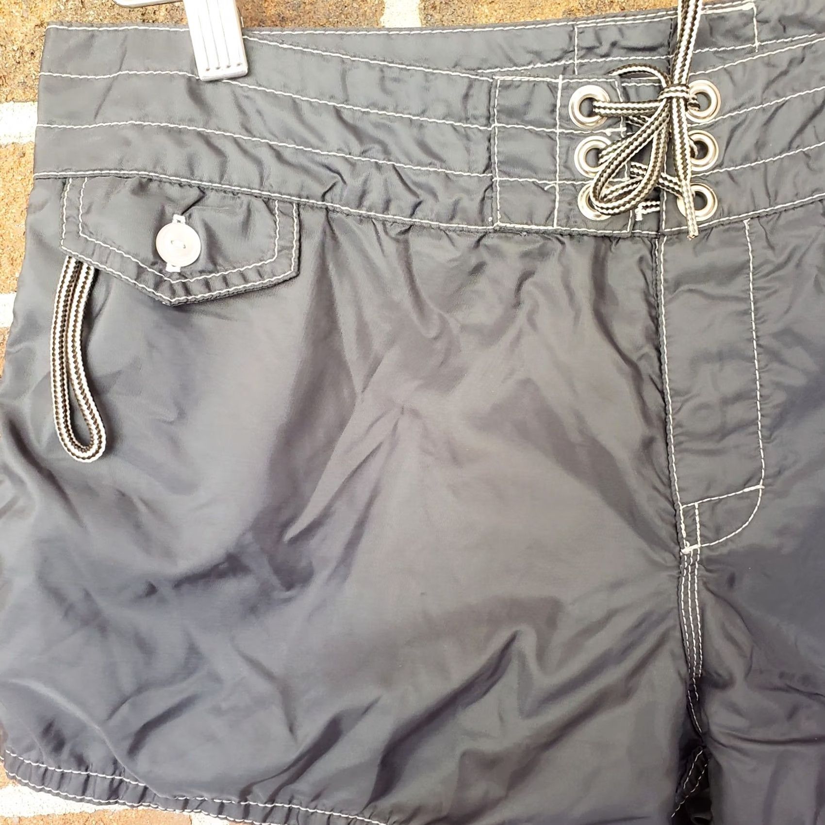 Vintage Birdwell Beach Britches Shorts Womens 12 Navy Blue Swim Boardshort Lace Surf USA Size 34" / US 12 / IT 48 - 2 Thumbnail