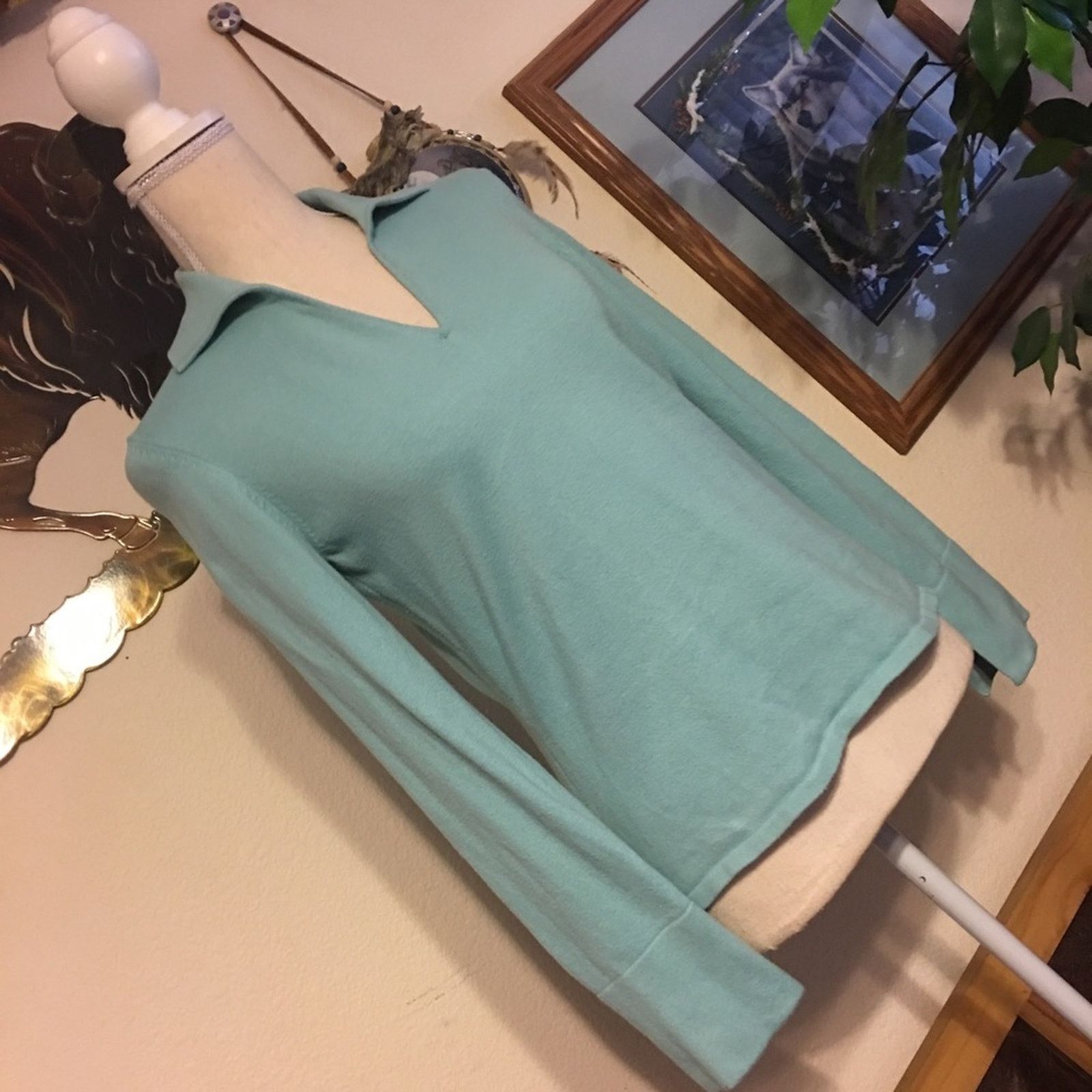 Vintage Hillard & Hansen blue collared long sleeve sweater Size S / US 4 / IT 40 - 1 Thumbnail