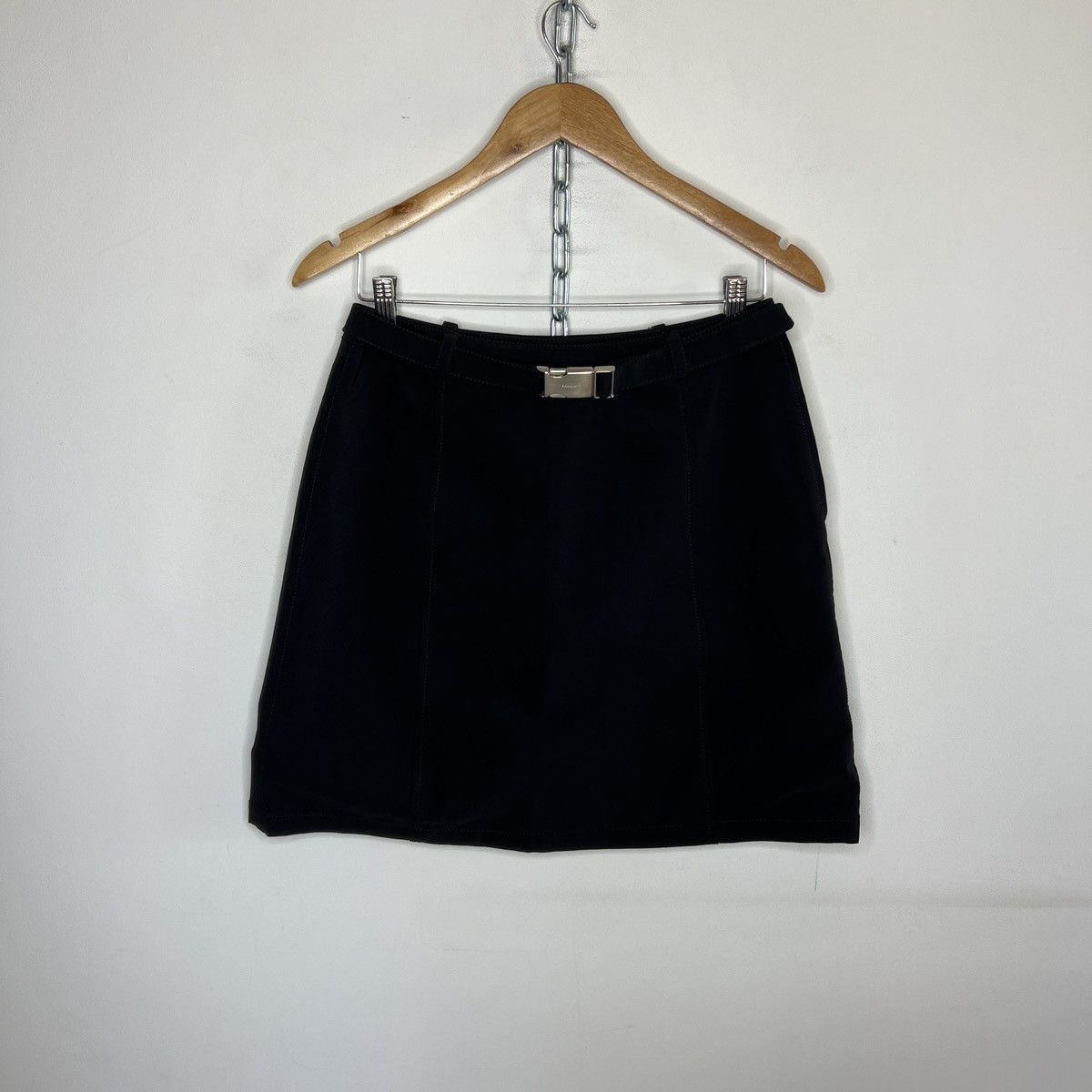 Prada Prada Black Nylon Belted Archive Mini Skirt Size 28" / US 6 / IT 42 - 1 Thumbnail