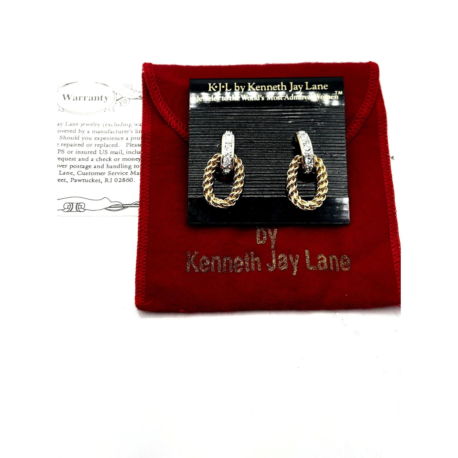 Kenneth Jay Lane KJL BY Kenneth Jay Lane Gold Lux Woven Crystal Rope Earrings Size ONE SIZE - 6 Thumbnail