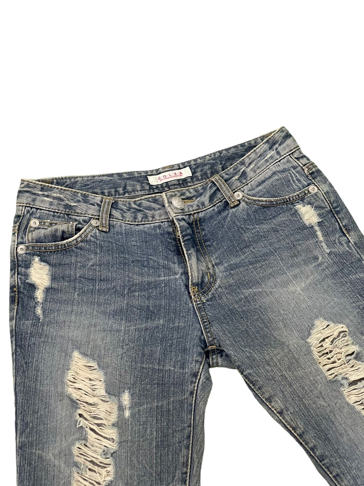 Japanese Brand Flare Jeans Colza Faded Distress Boot Cut 8🟦0 Size US 30 / EU 46 - 8 Thumbnail
