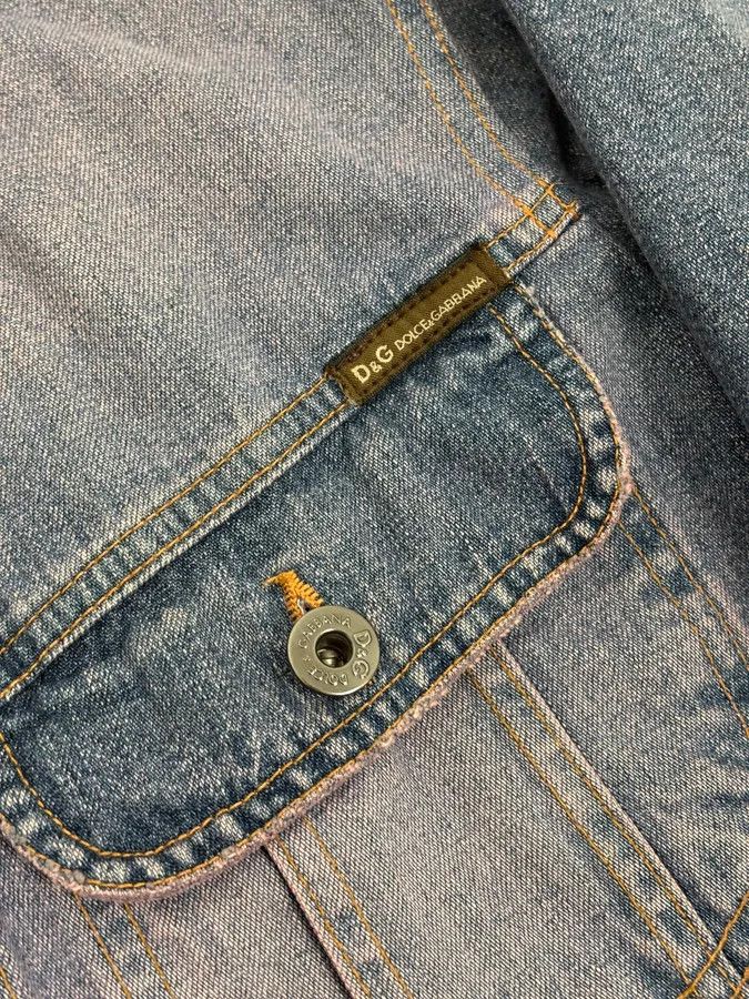 Dolce & Gabbana 2000s Dolce & Gabbana Blue Distressed Hybrid Denim Jacket Distressed Size US S / EU 44-46 / 1 - 10 Thumbnail