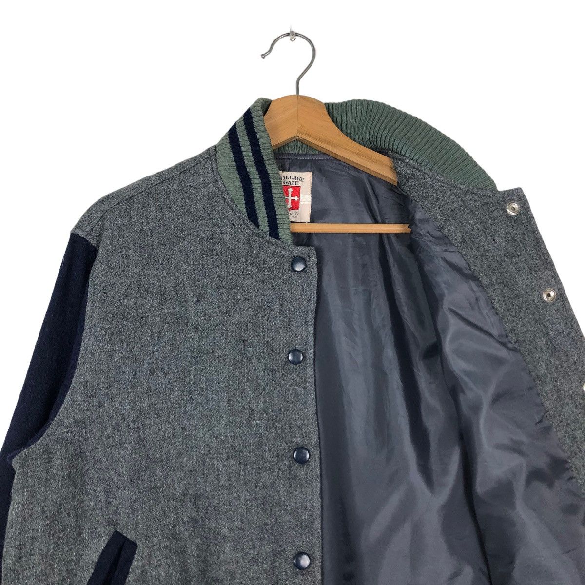 Japanese Brand × Vintage 📌VINTAGE WOOL VARSITY BOMBER JACKET VILLAGE GATE JAPAN Size US S / EU 44-46 / 1 - 13 Thumbnail