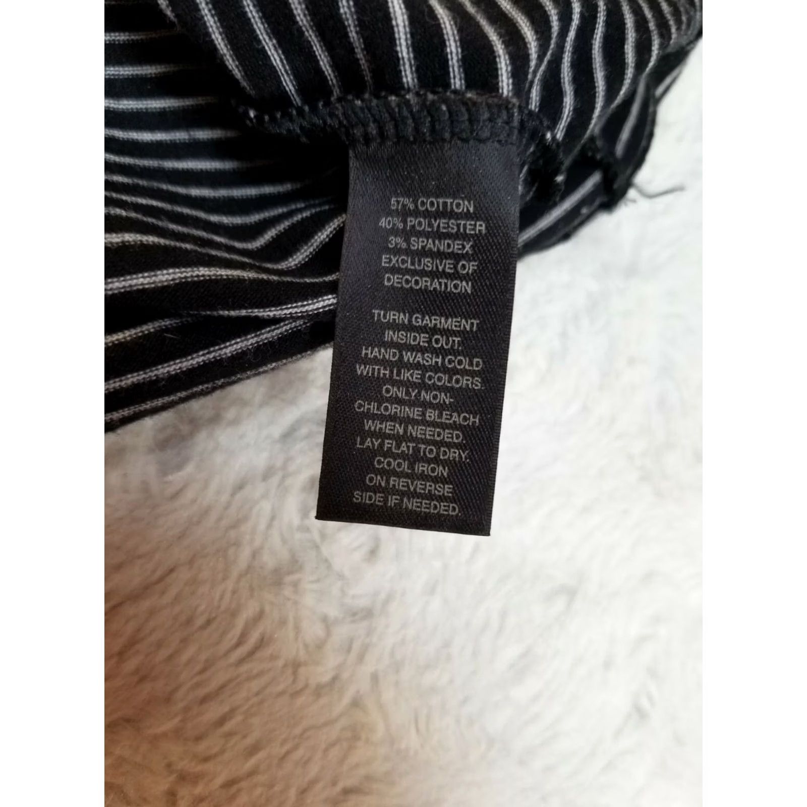 White House Black Market White House Black Market Womens Striped Scoop Neck Top Small Black 3/4 Sleeve Size S / US 4 / IT 40 - 4 Thumbnail