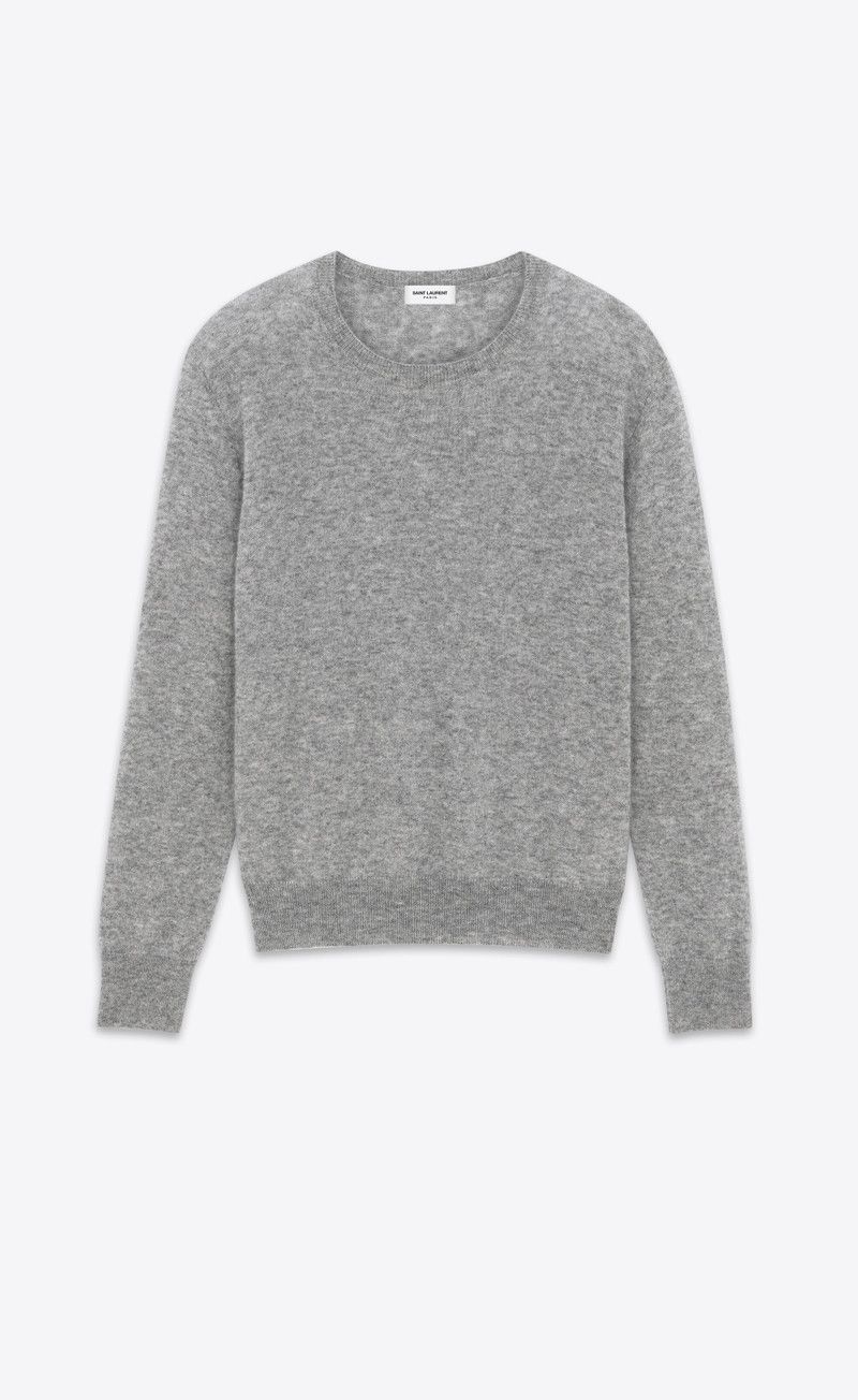 Saint Laurent Paris oc11z0126 780075 Sweater in Cashmere and Silk in Grey Size US XL / EU 56 / 4 - 1 Thumbnail