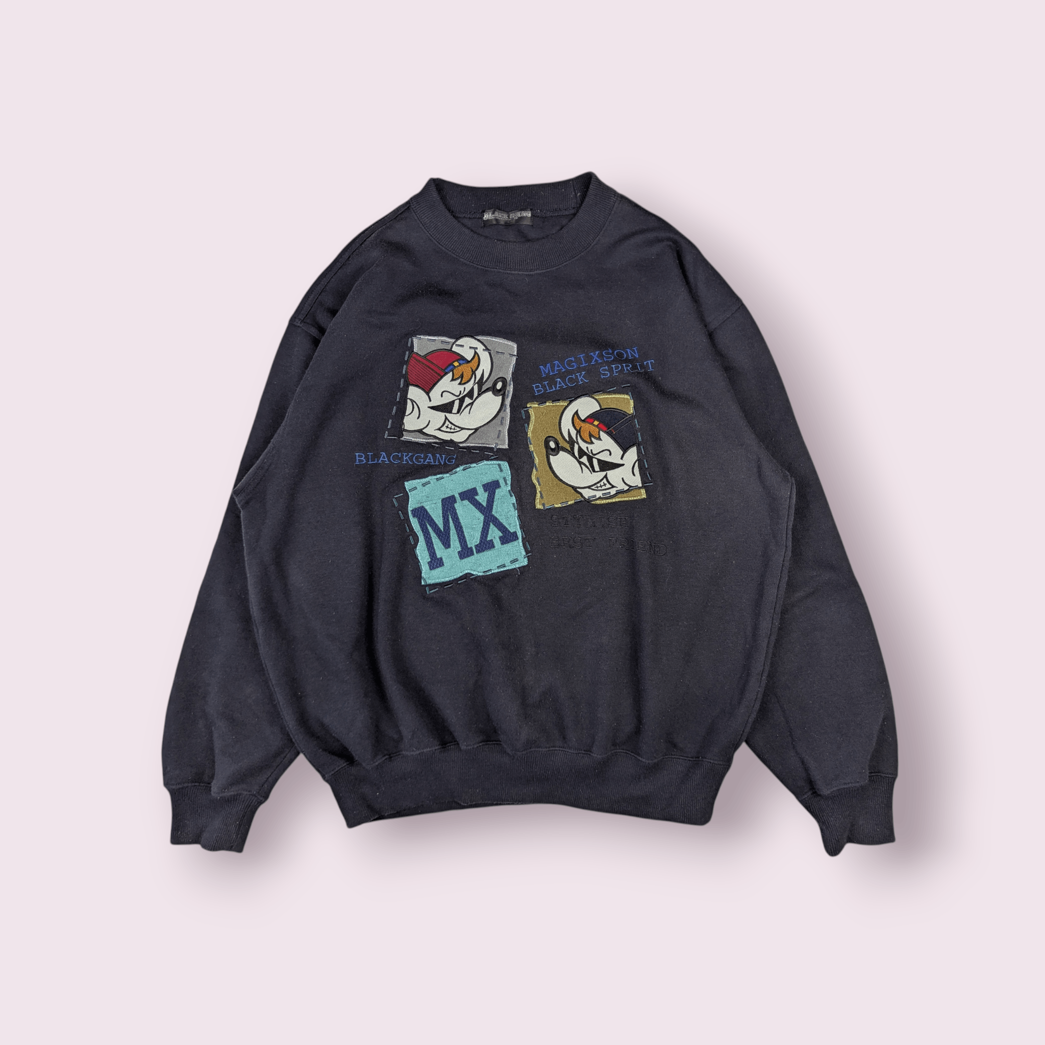 Japanese Brand BLACK GANG Big Image Cartoon Graphic Sweatshirt Size US L / EU 52-54 / 3 - 1 Thumbnail