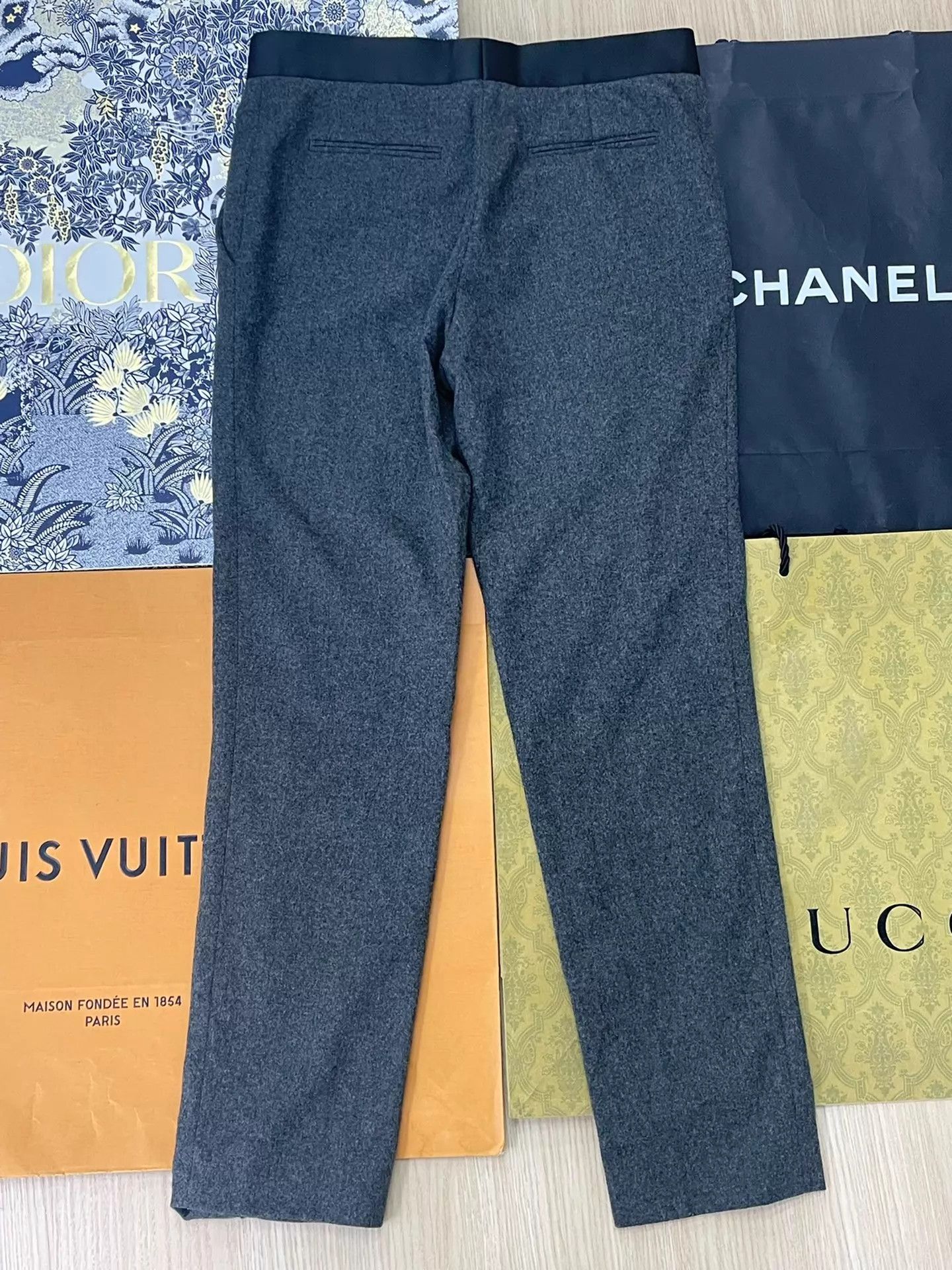 Celine Celine Gray Wool Pants Size 34 Good Fit Size 24" / US 00 / IT 34 - 2 Thumbnail
