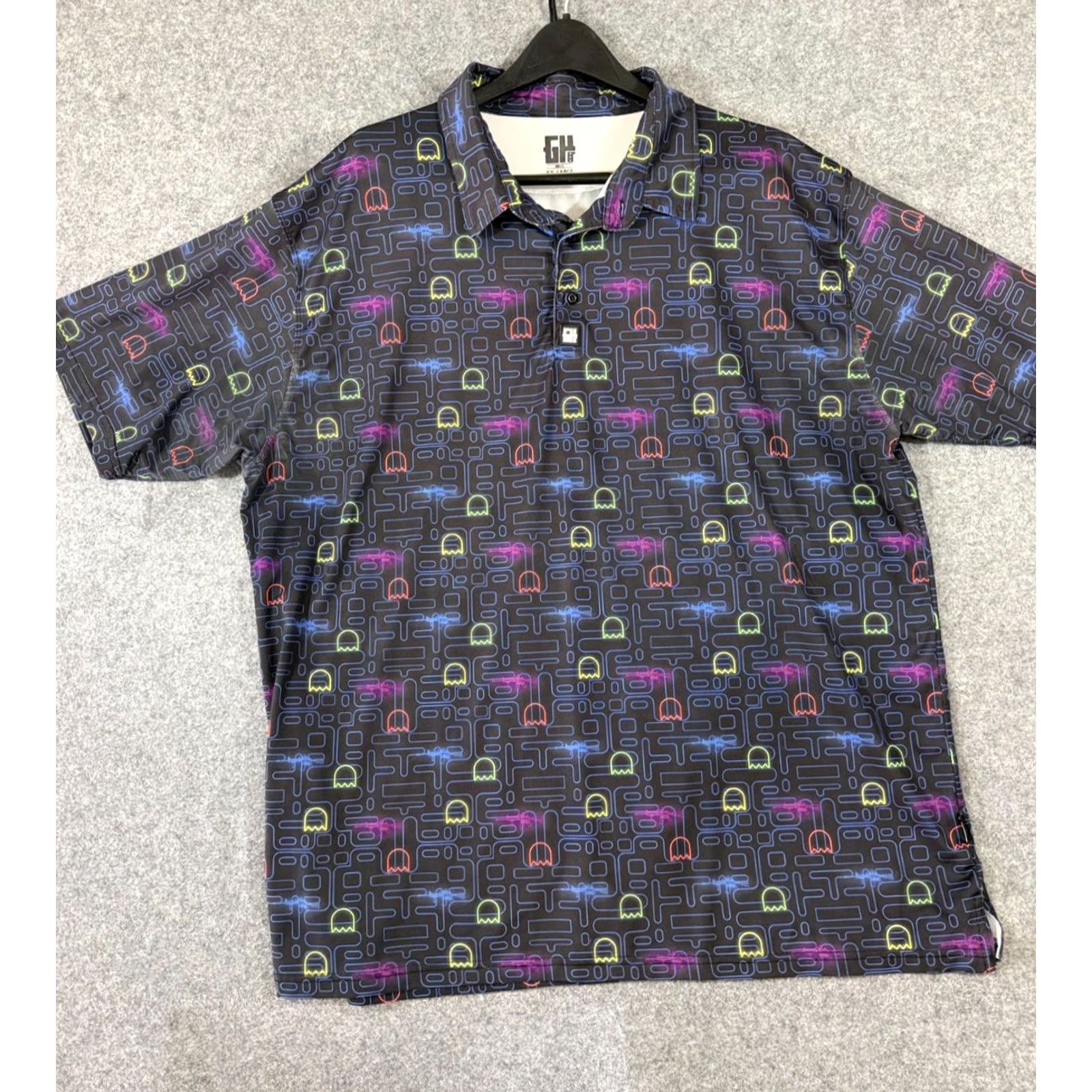 Vintage Greater Half Polo Shirt Mens 2XL Black iPack Graphic Golf Performance Logo Pac-Man AR-15 Polo Mens 2XL Black iPack Graphic Pac-Man AR-15 Size US XXL / EU 58 / 5 - 2 Thumbnail