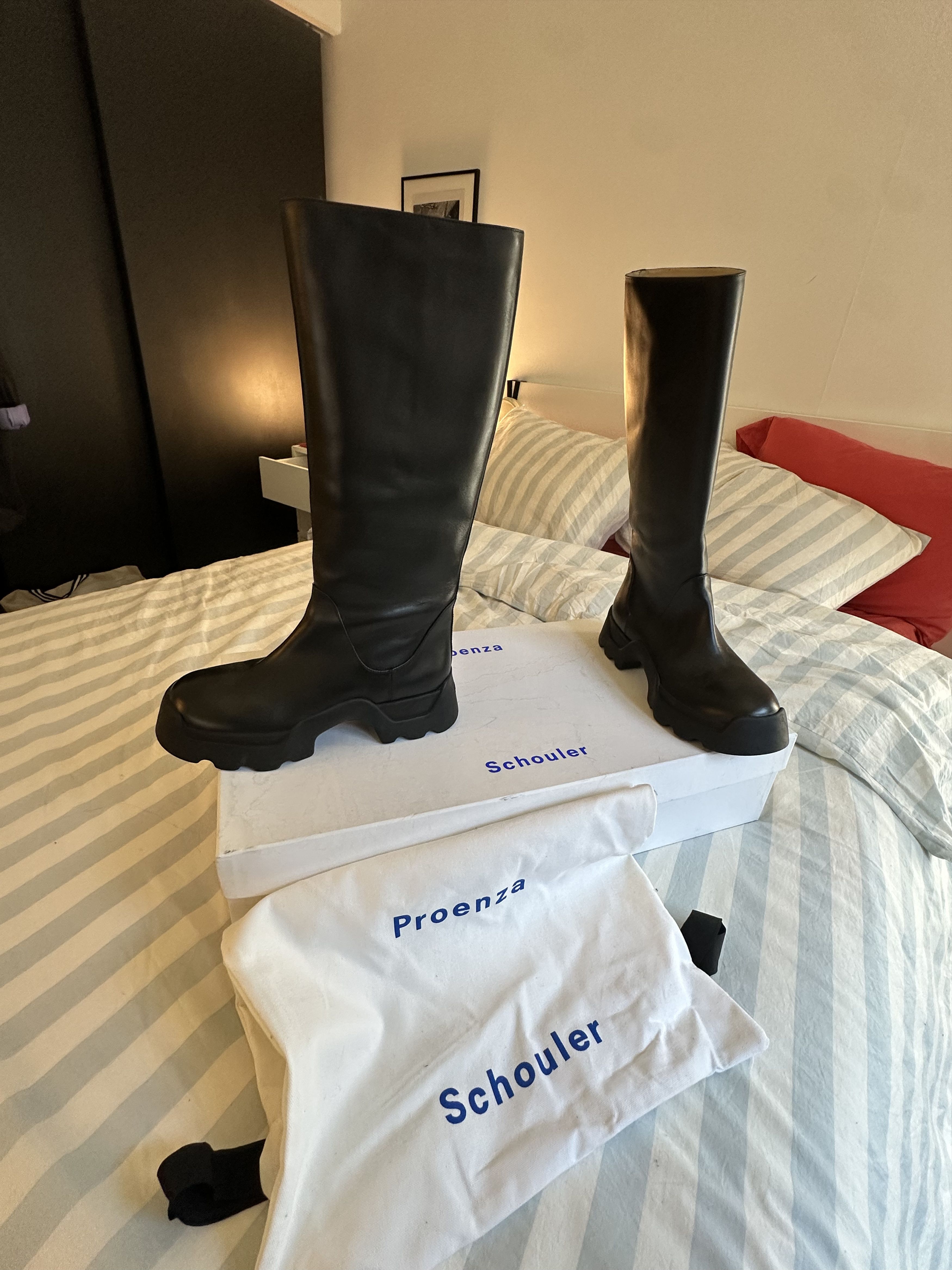 Proenza Schouler Proenza Schouler Black Leather Knee High Stomp Boots Size US 11 / IT 41 - 6 Thumbnail